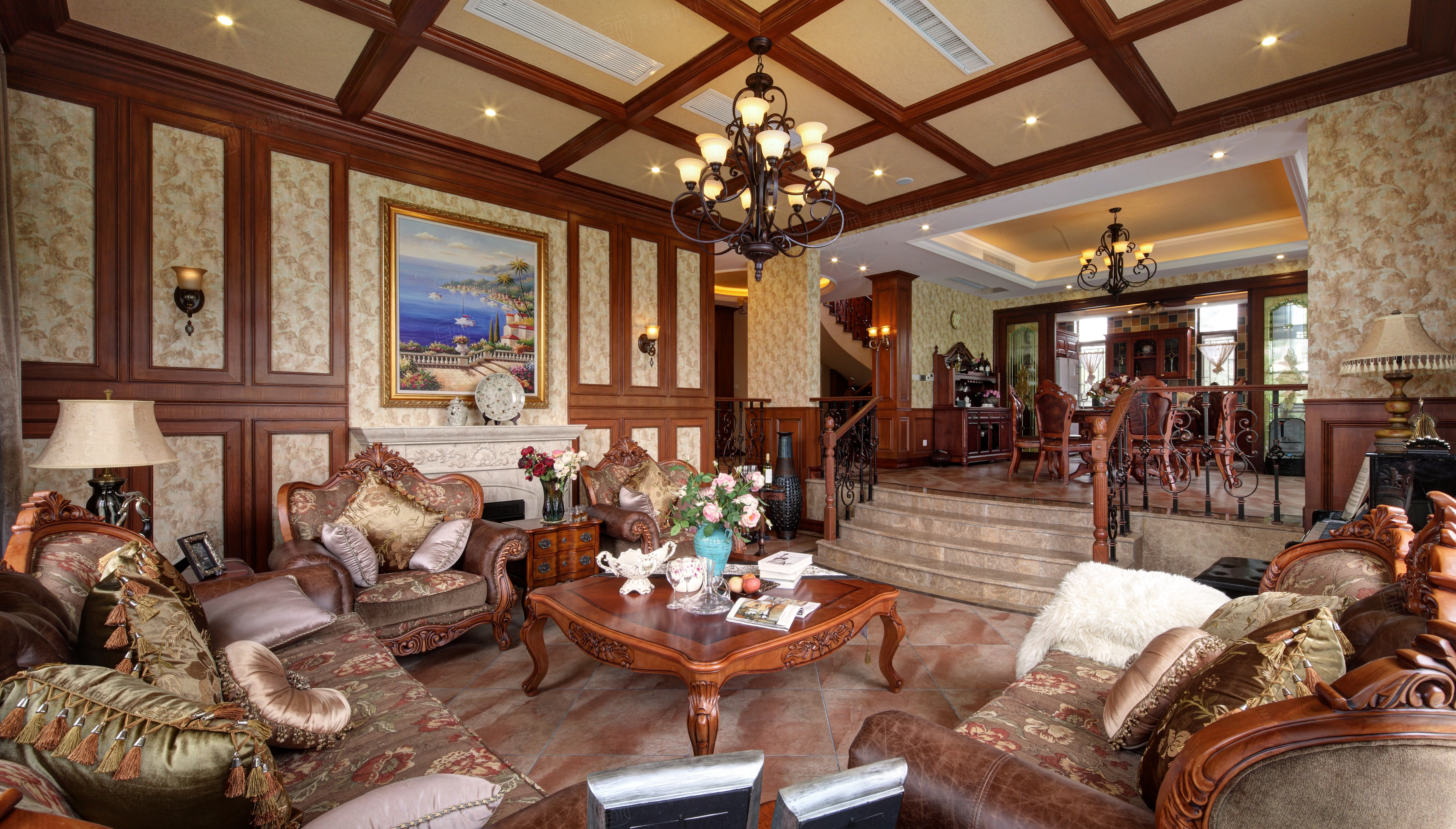 古典美式_秘密花园装修客厅效果图