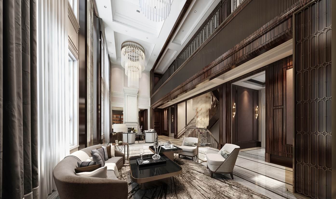 鲁能领秀庄园软装效果图-独栋别墅新古典,混搭装修价格-星杰别墅软装