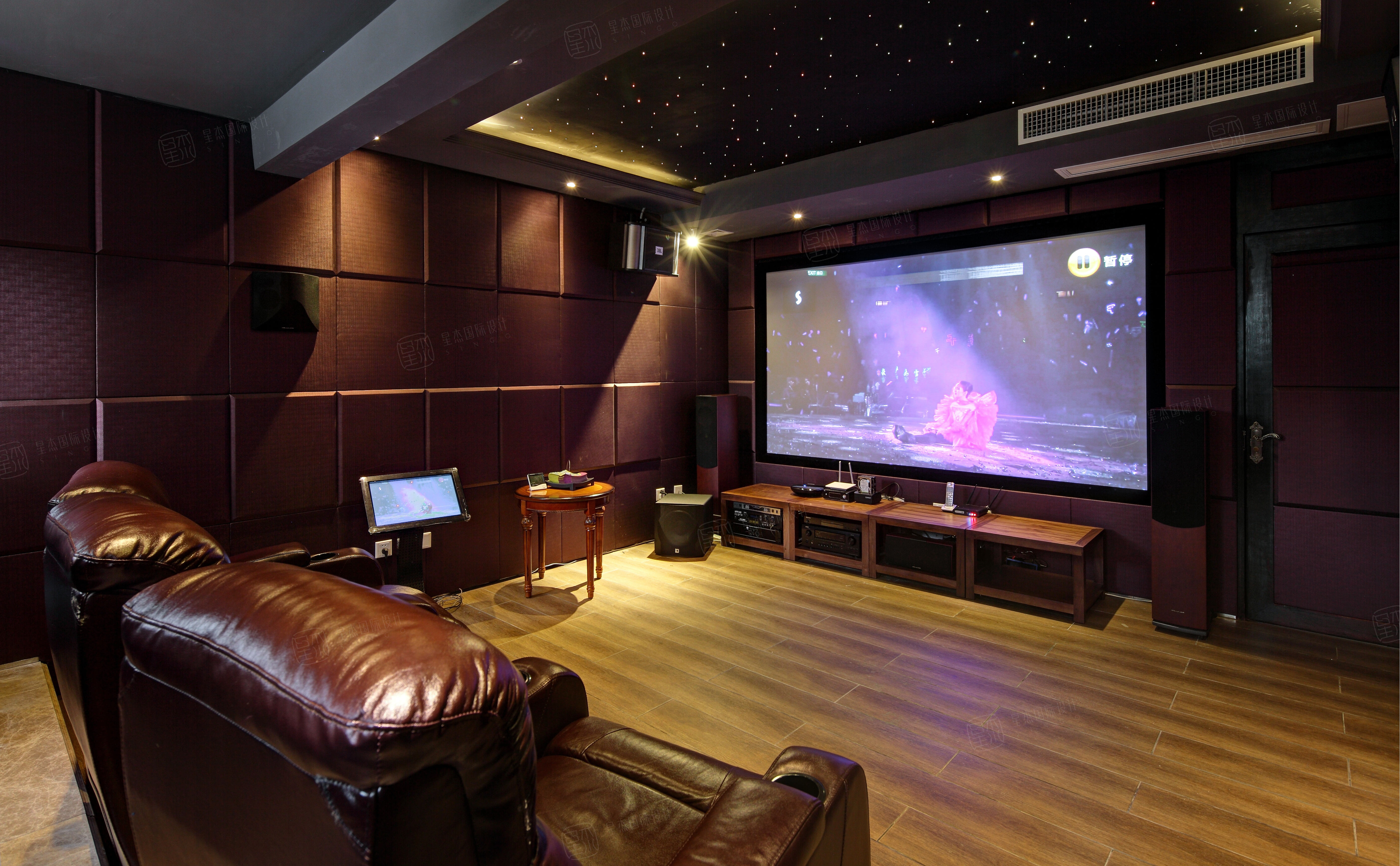 古典美式_秘密花园装修影音室效果图