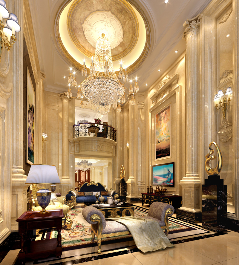 过雪峰 凯旋门 欧式别墅装修设计图