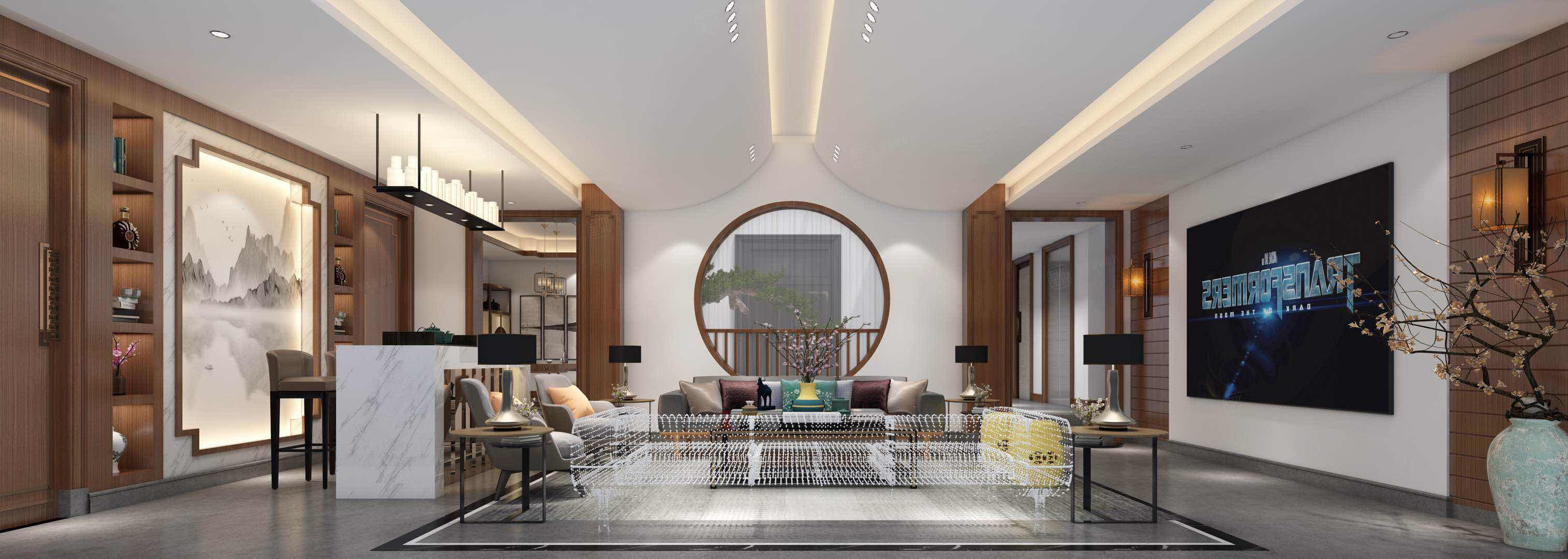 桃坞雅苑_禅意居家生活装修吧台效果图