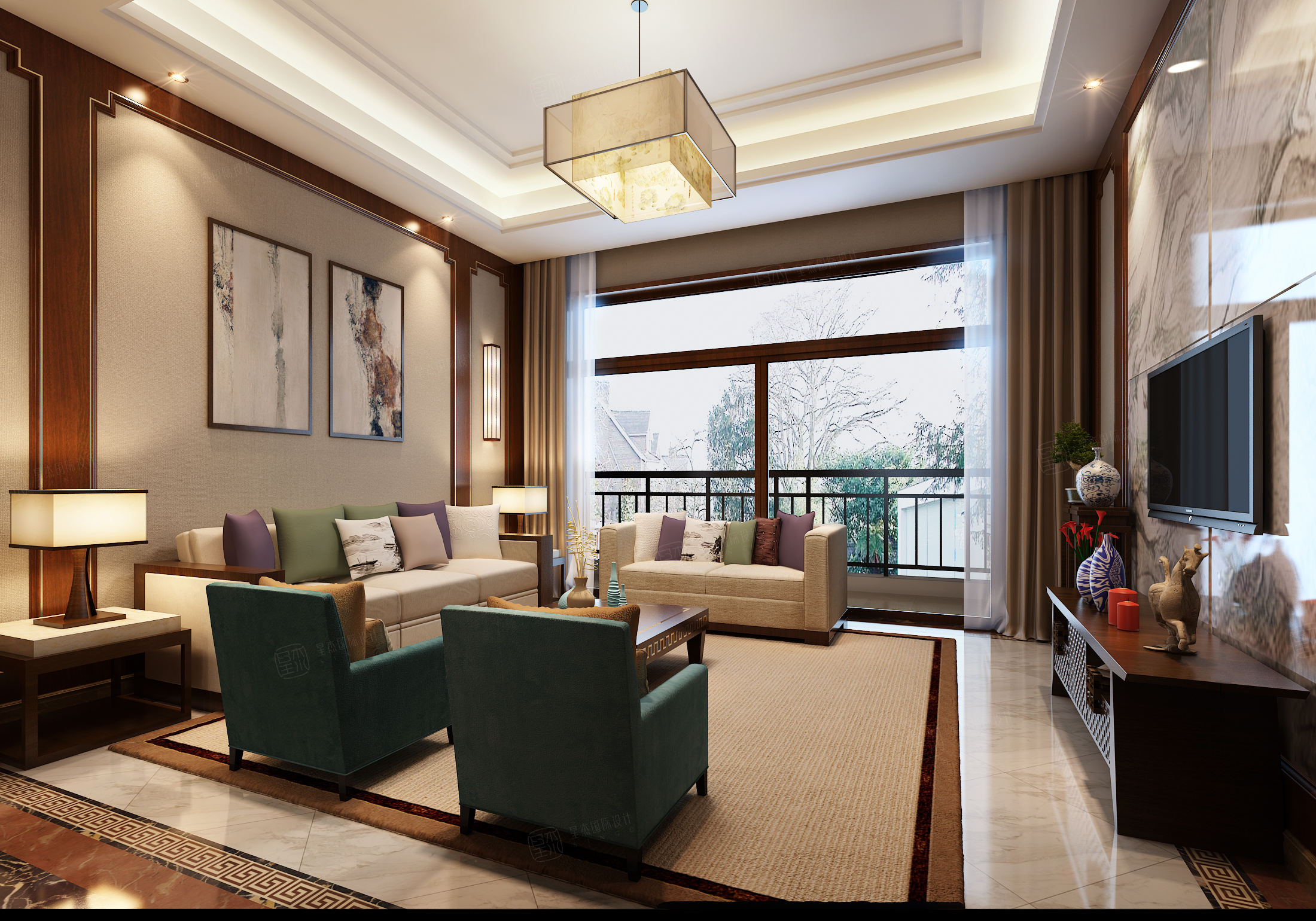 新中式装修客厅效果图