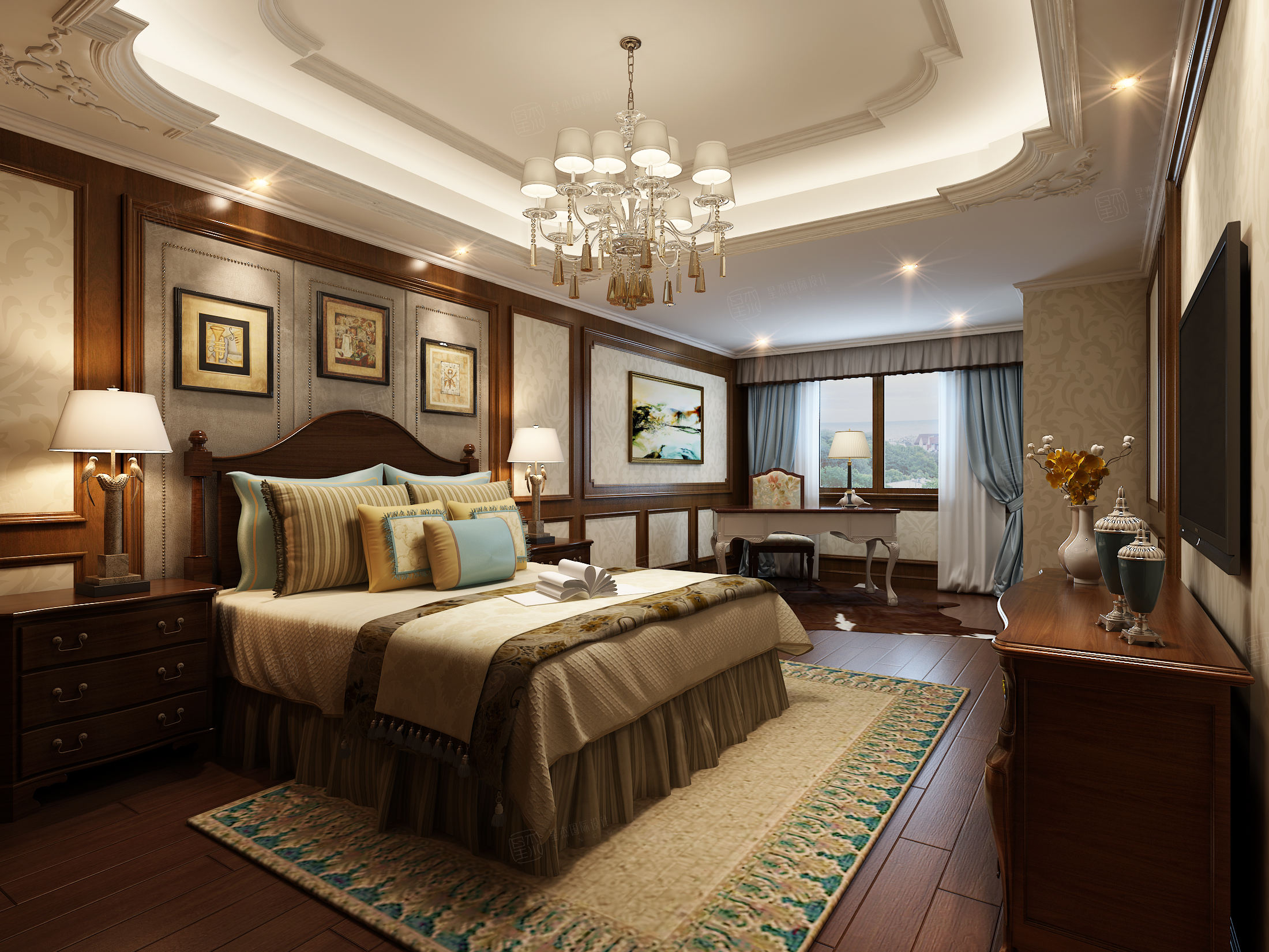 美式装修卧室效果图