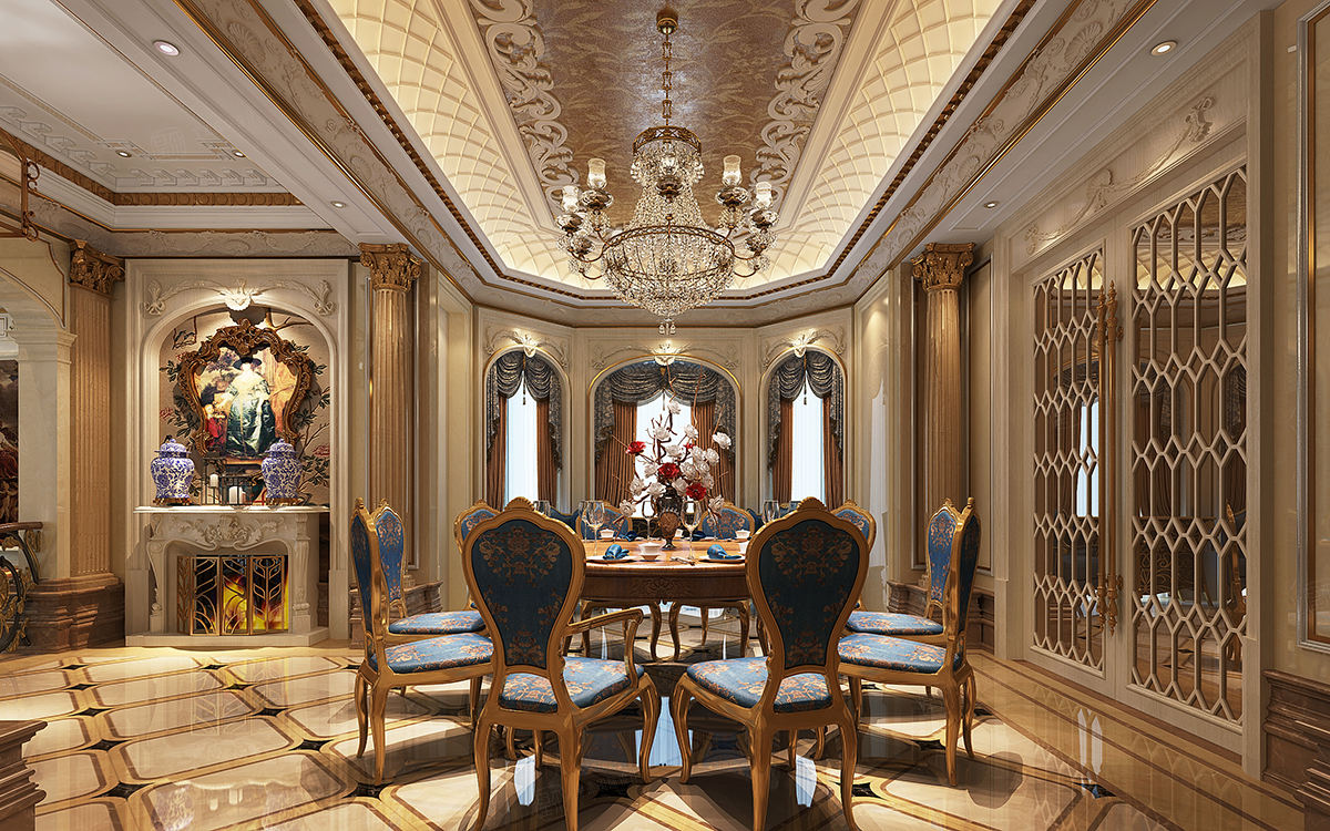 祥和王宫 法式装修餐厅效果图