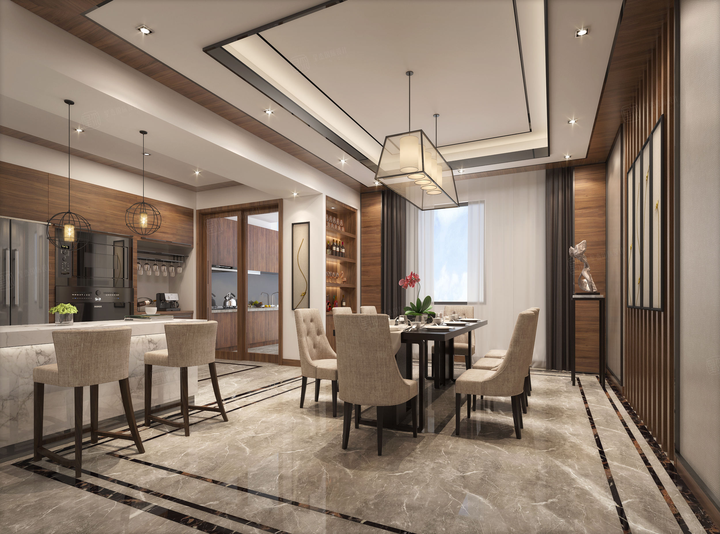 港式——玛斯兰德装修餐厅效果图