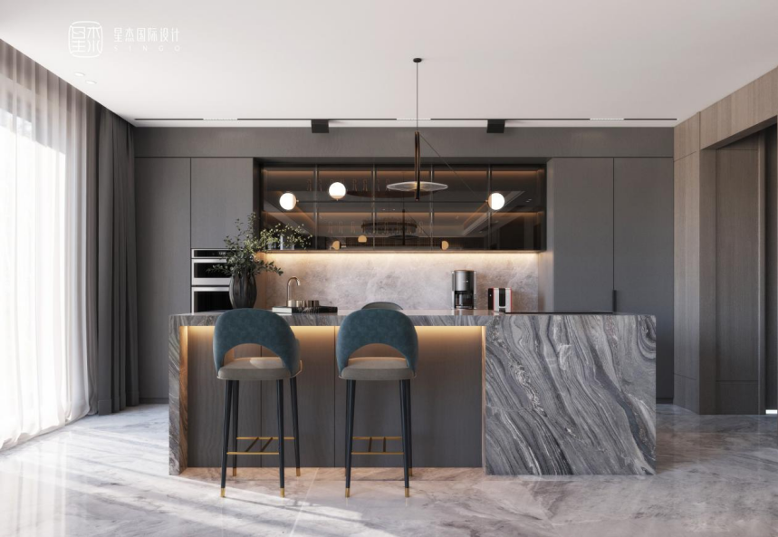 长城中环墅现代轻奢风格别墅装修案例分享