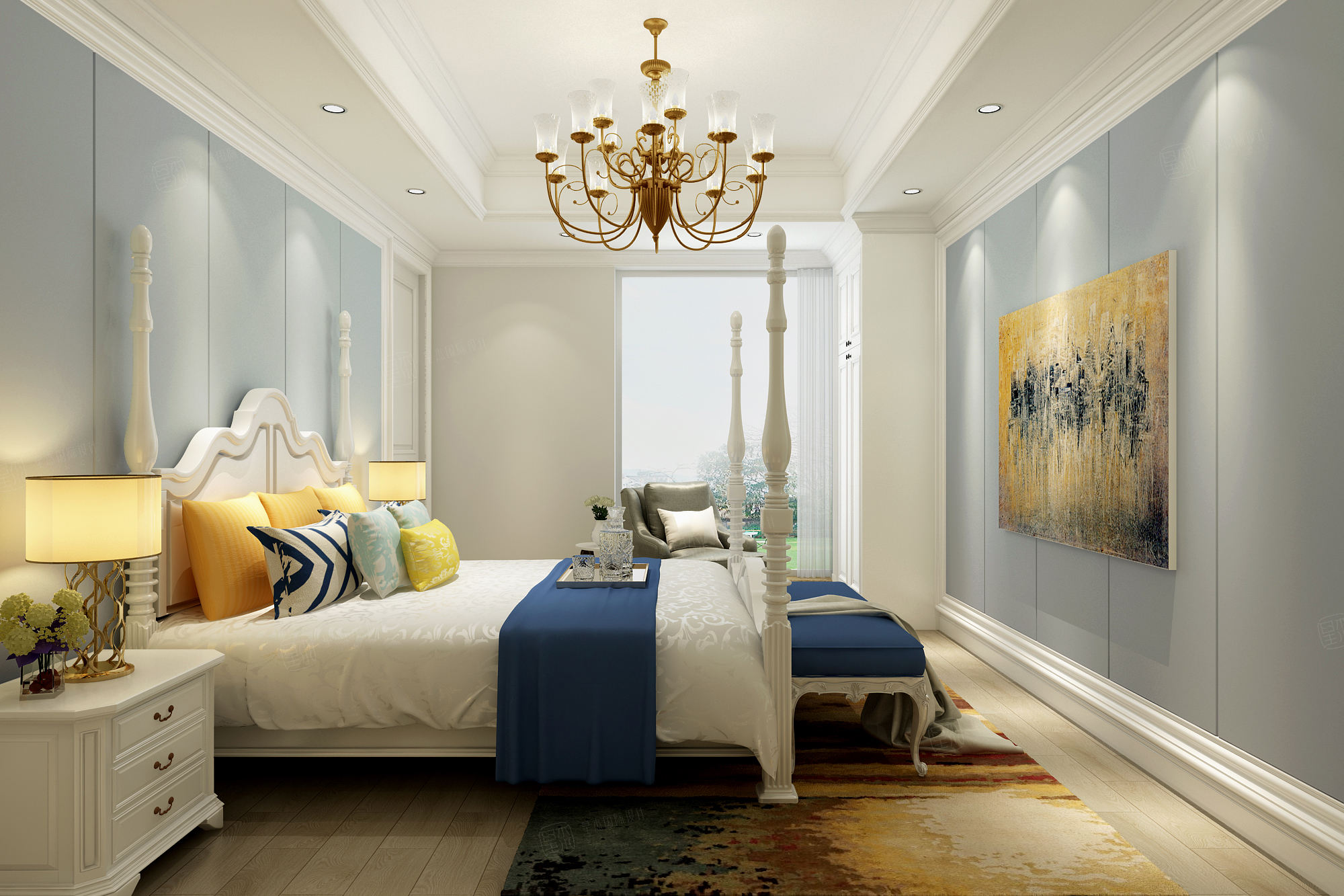 六十四街别墅软装效果图-别墅简美装修价格-星杰别墅软装