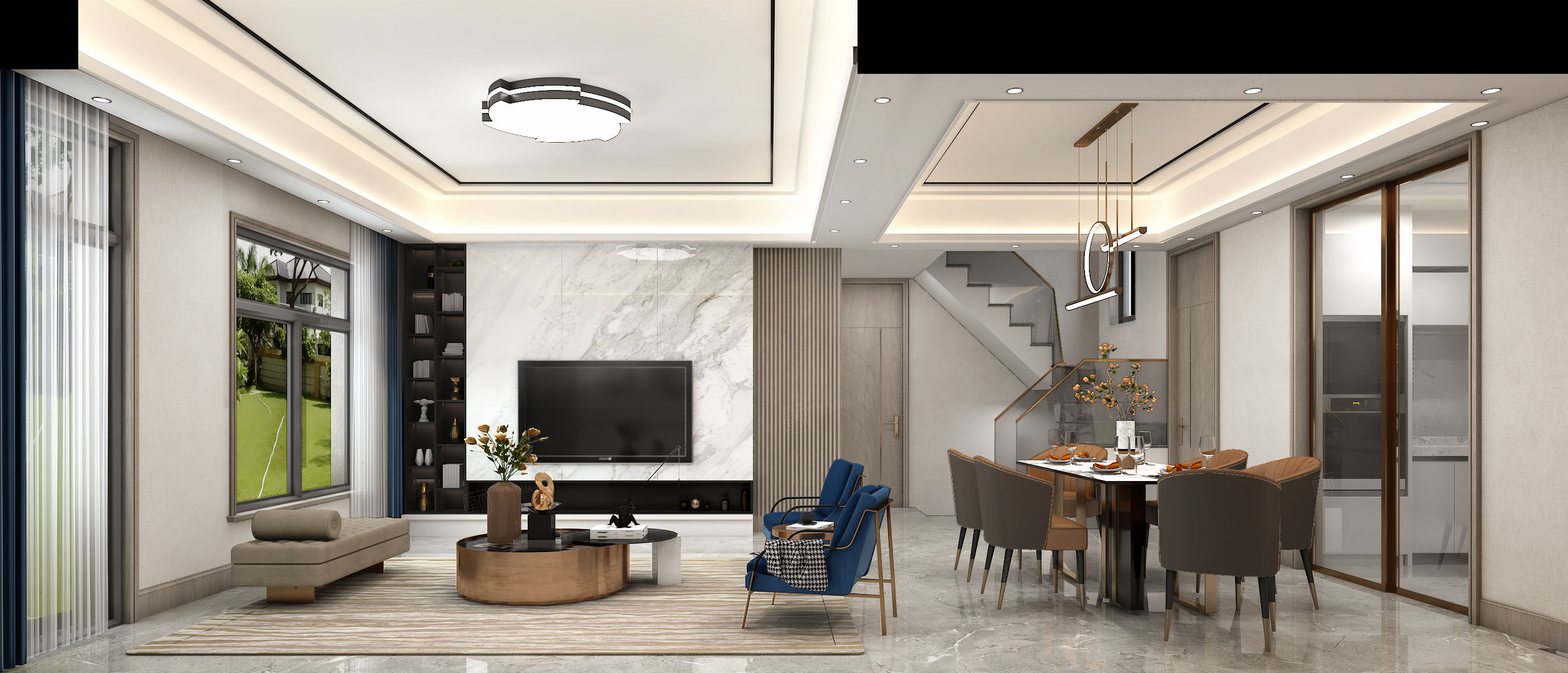 新弘墅园别墅装修-轻奢别墅装修价格