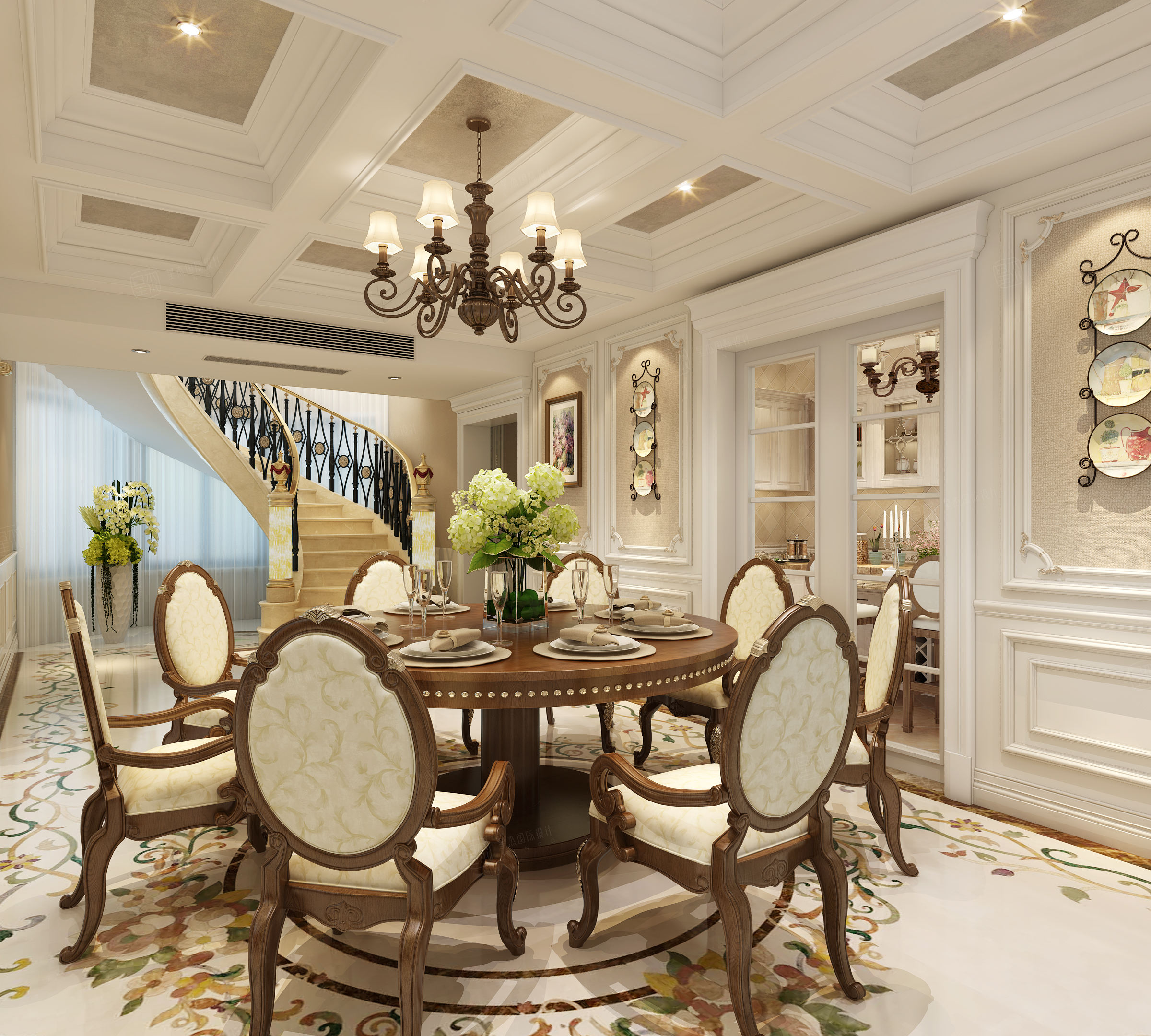 欧式装修餐厅效果图
