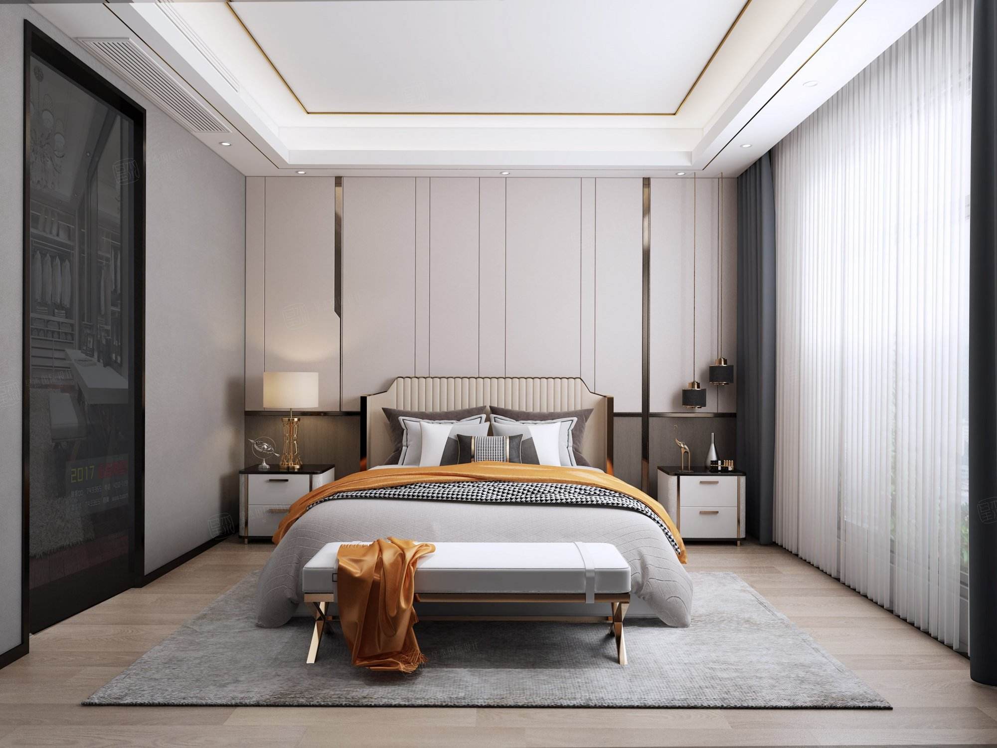中金海棠湾 轻奢装修卧室效果图