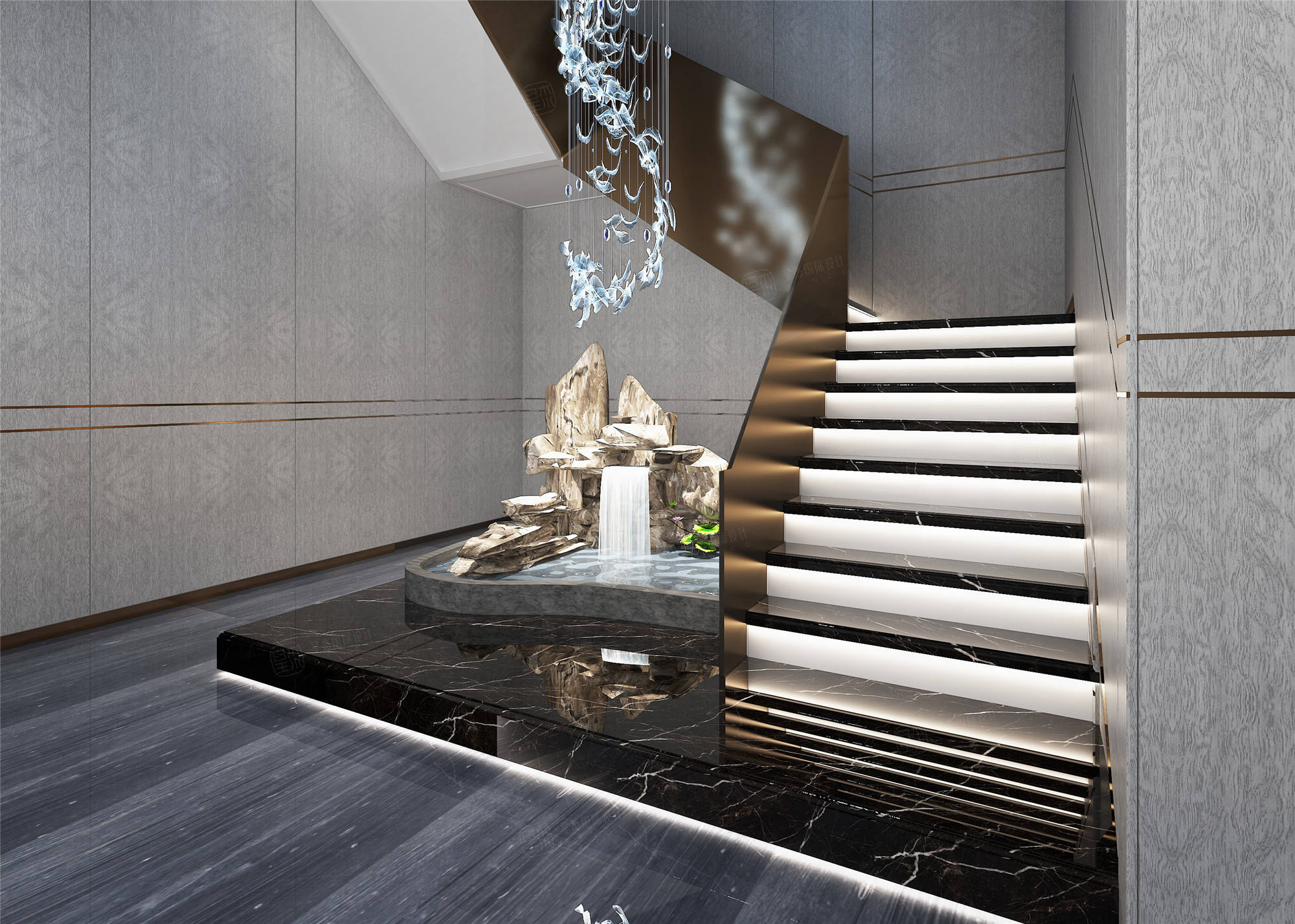 现代简约装修楼梯效果图