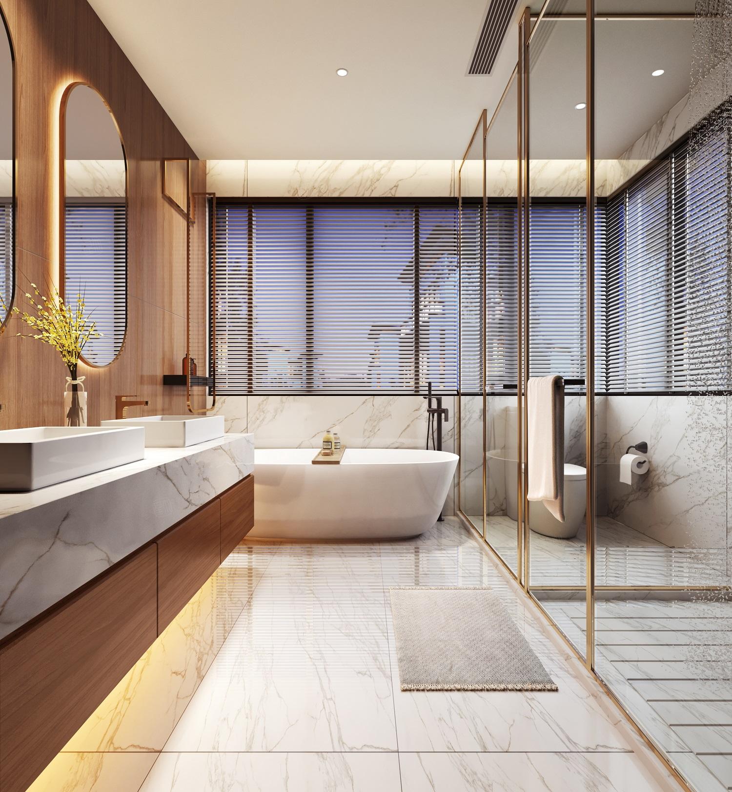 新中式装修卫生间效果图