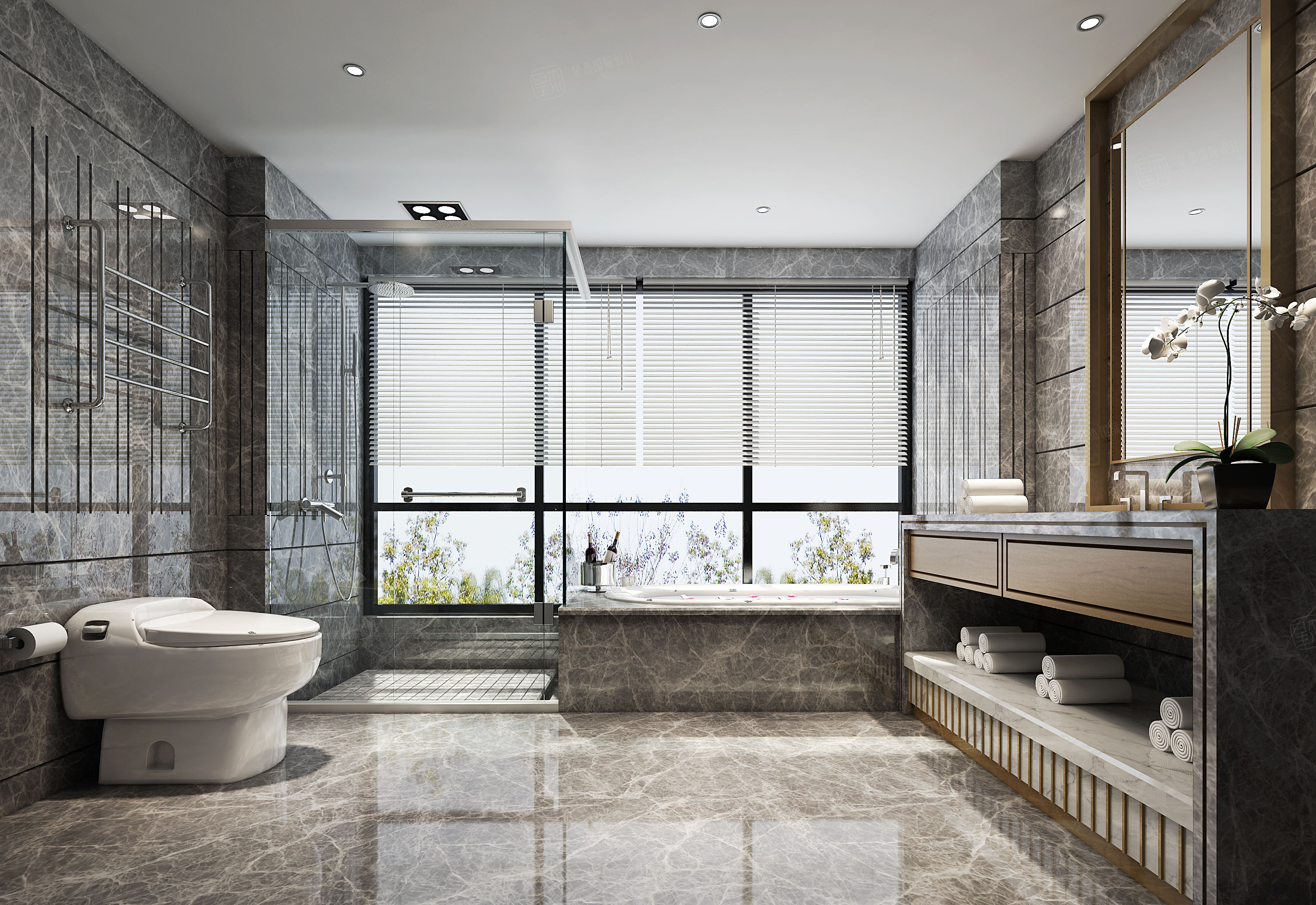 嘉恒广场装修效果图_大平层装修价格费用-宁波星杰别墅装修公司