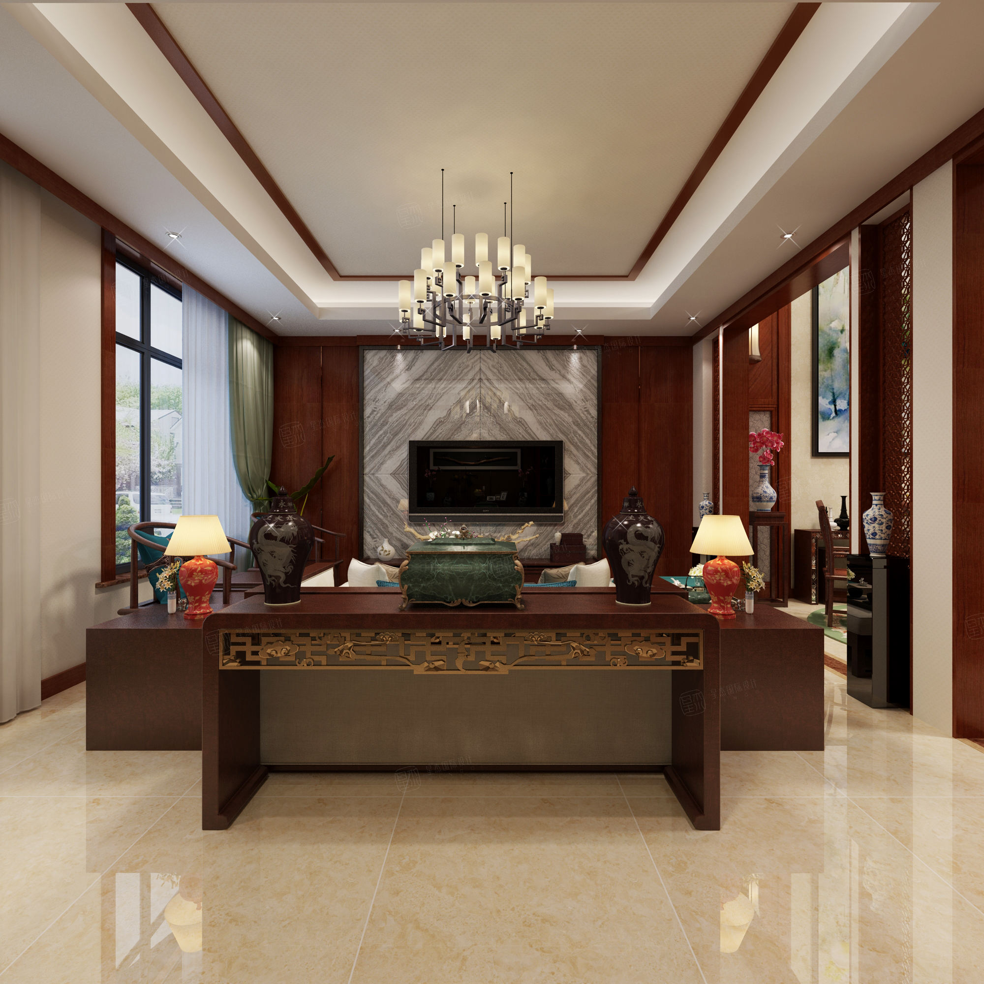 新中式装修客厅效果图