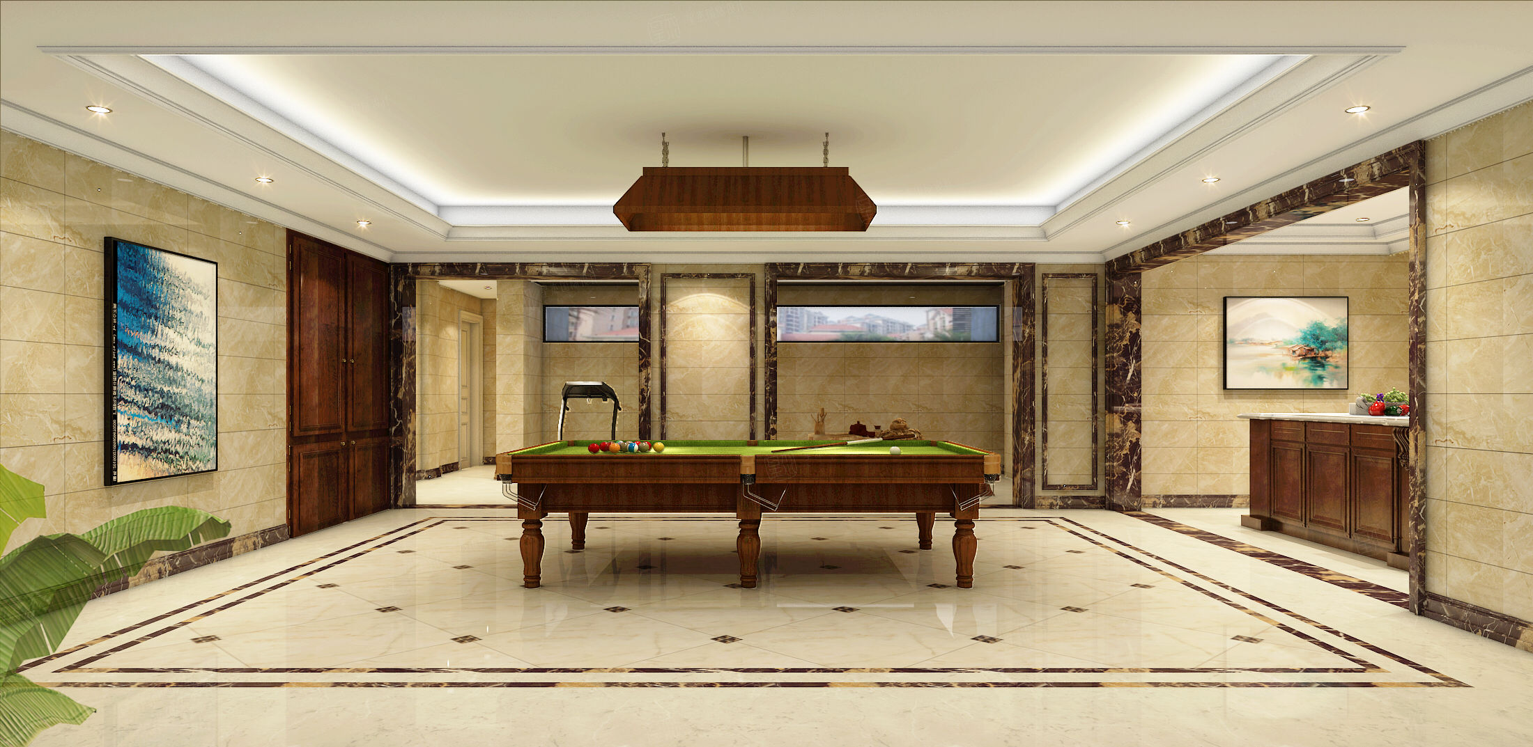 中南世纪城_欧式新古典装修负一楼效果图