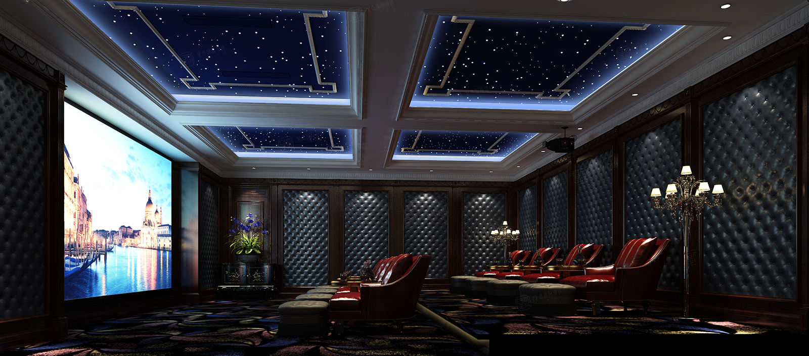 法式 装修影音室效果图