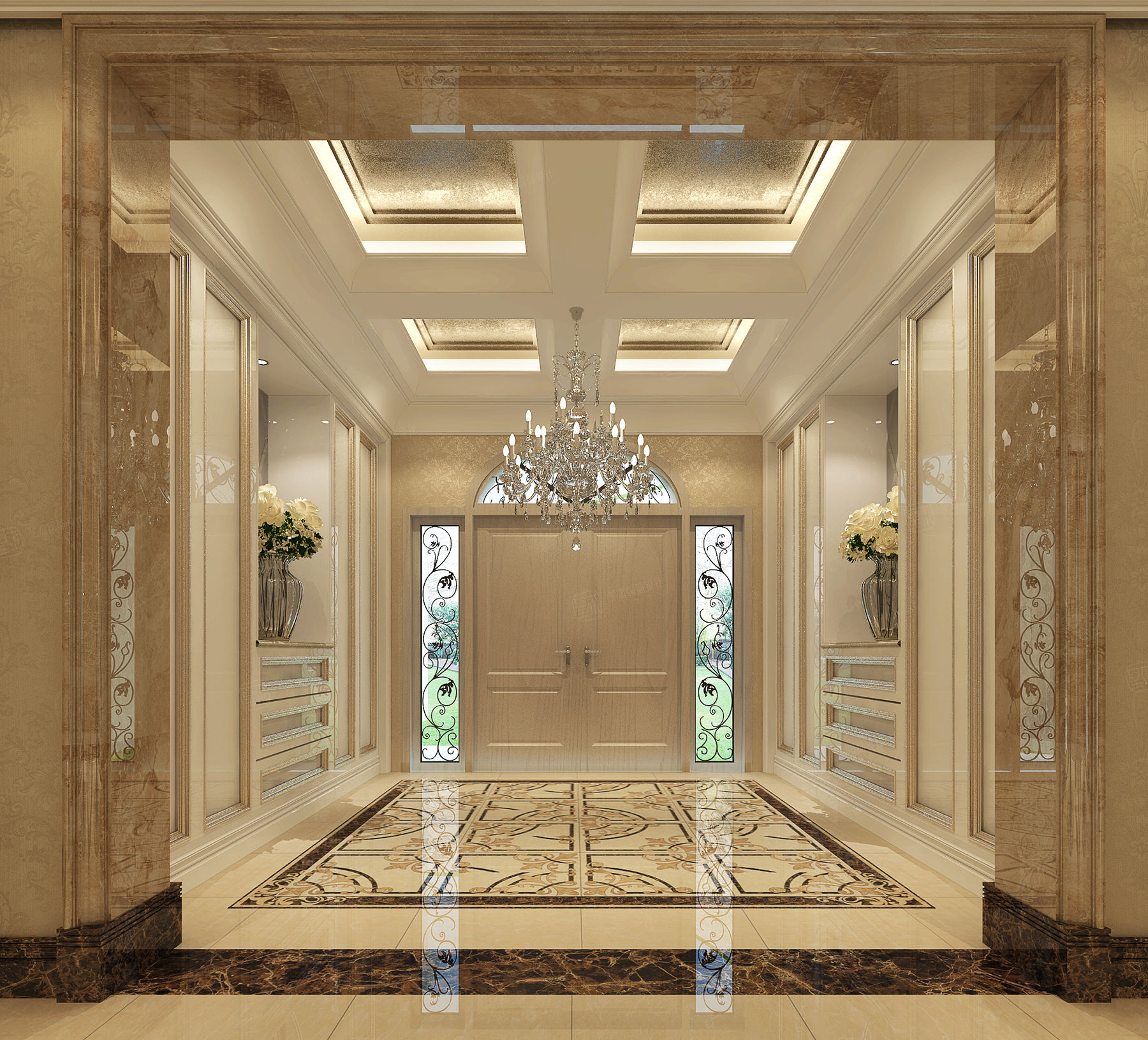 欧式装修门厅效果图
