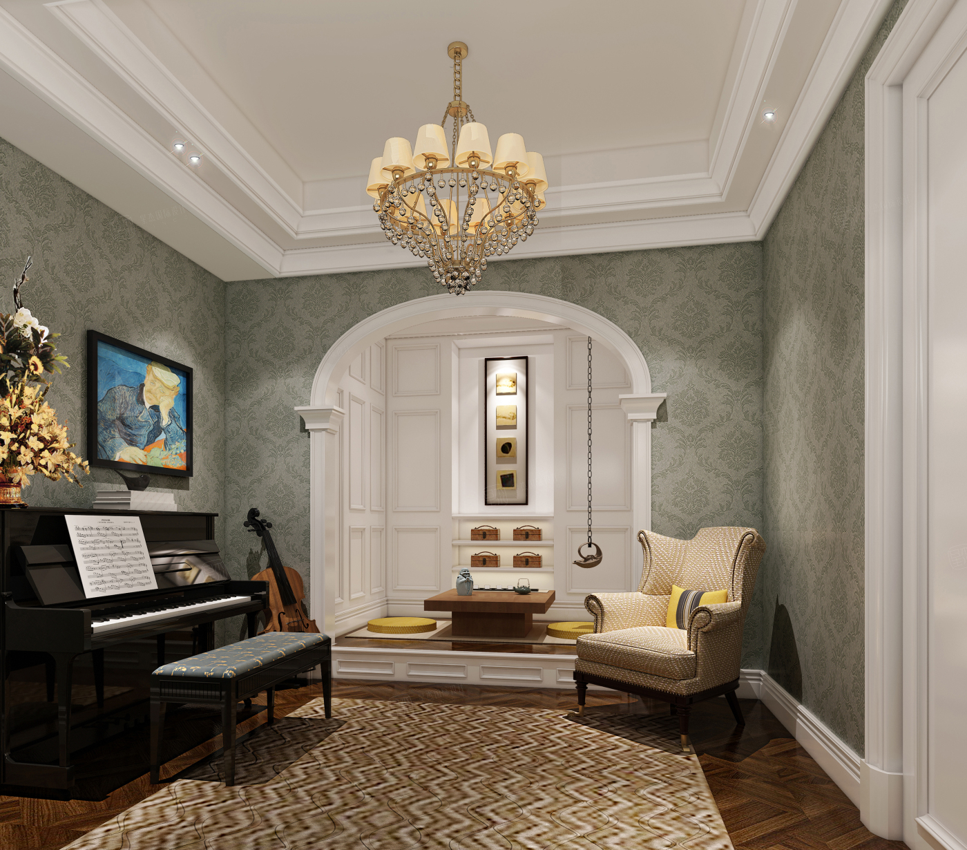 东方一品大平层装修-美式别墅装修价格