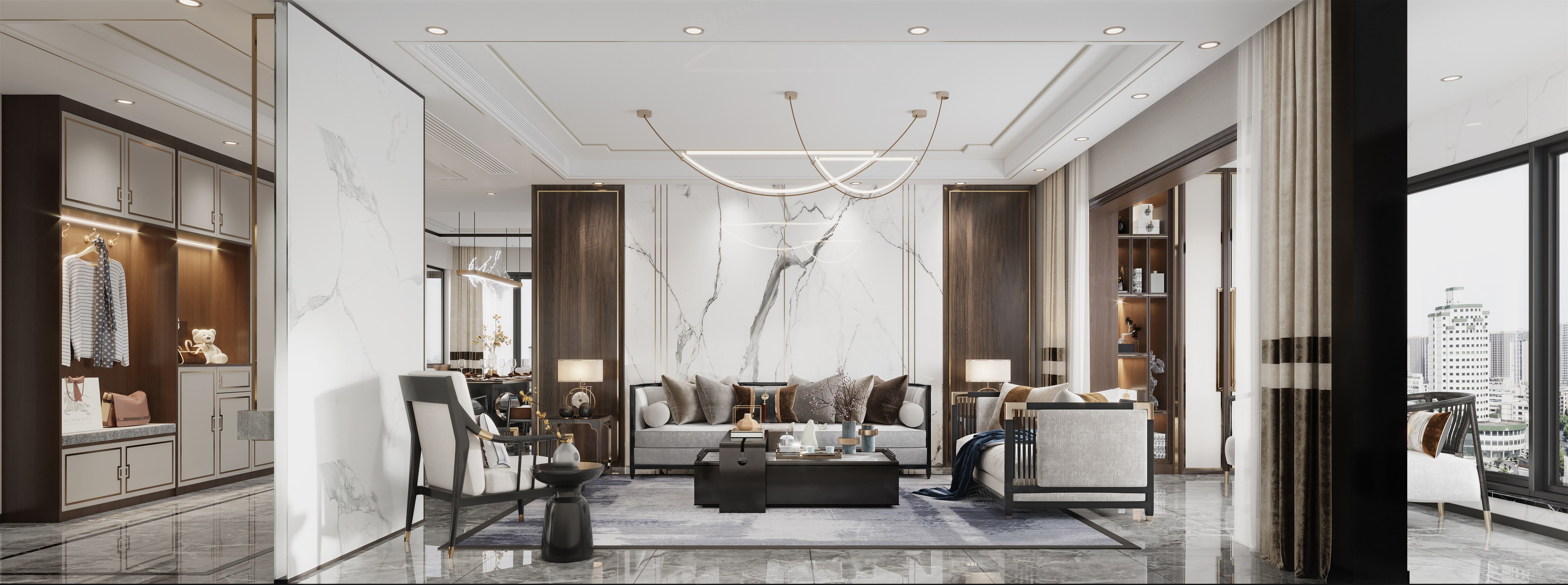 申凡苑 新中式装修客厅效果图