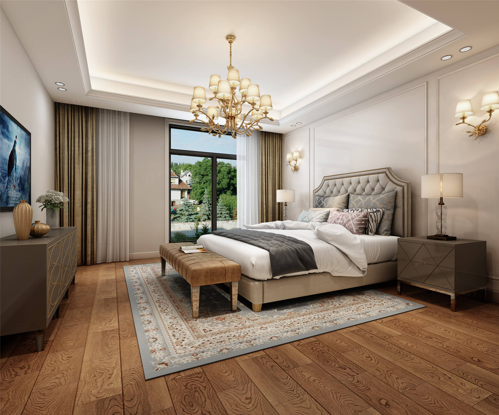 新南路壹号软装效果图-双拼别墅法式装修价格-上海星杰别墅软装