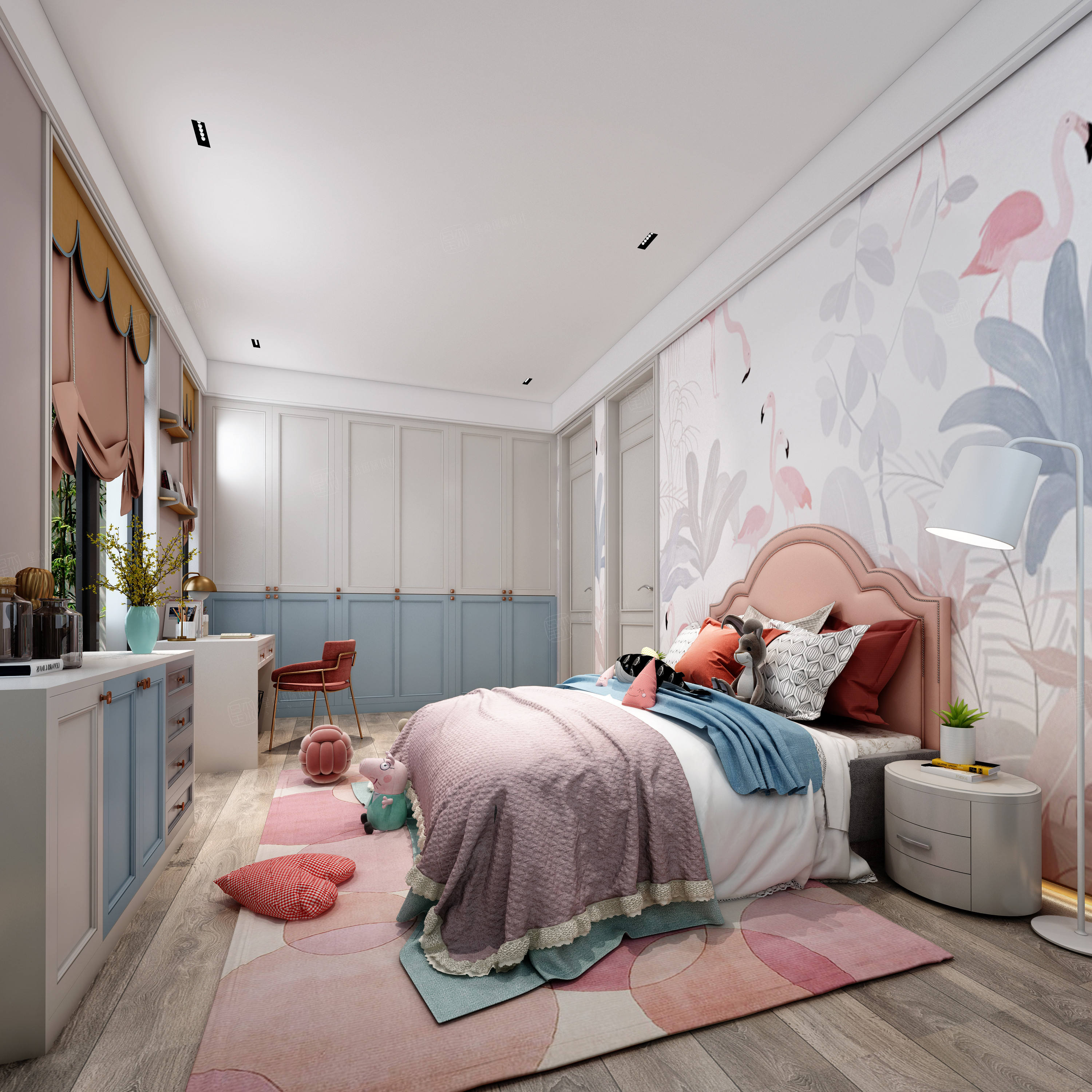 宝华海尚 现代轻奢装修女孩房效果图