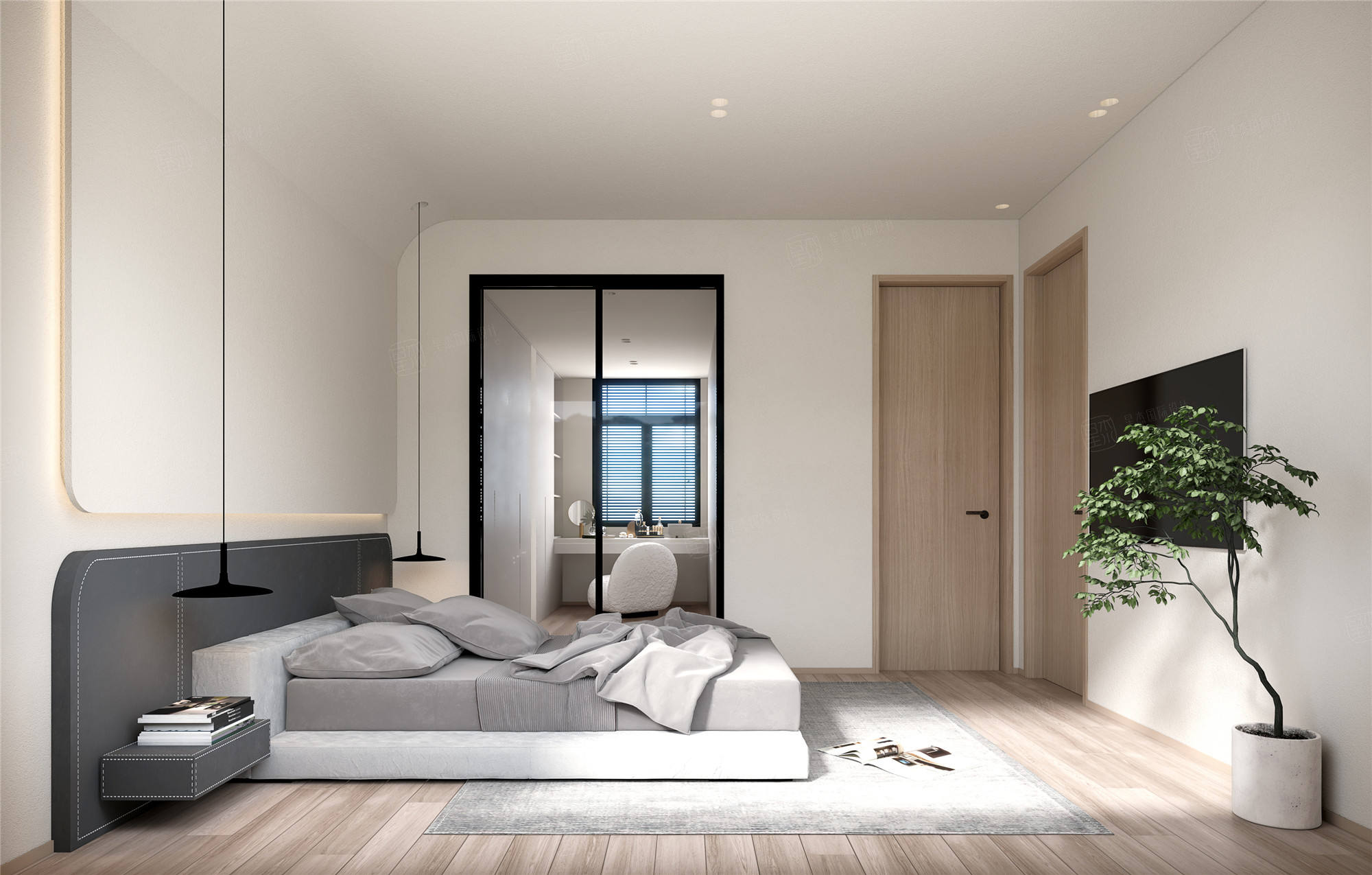 世纪江湾墅 现代侘寂风现代简约 极简 装修效果图_300~500㎡ 联排别墅