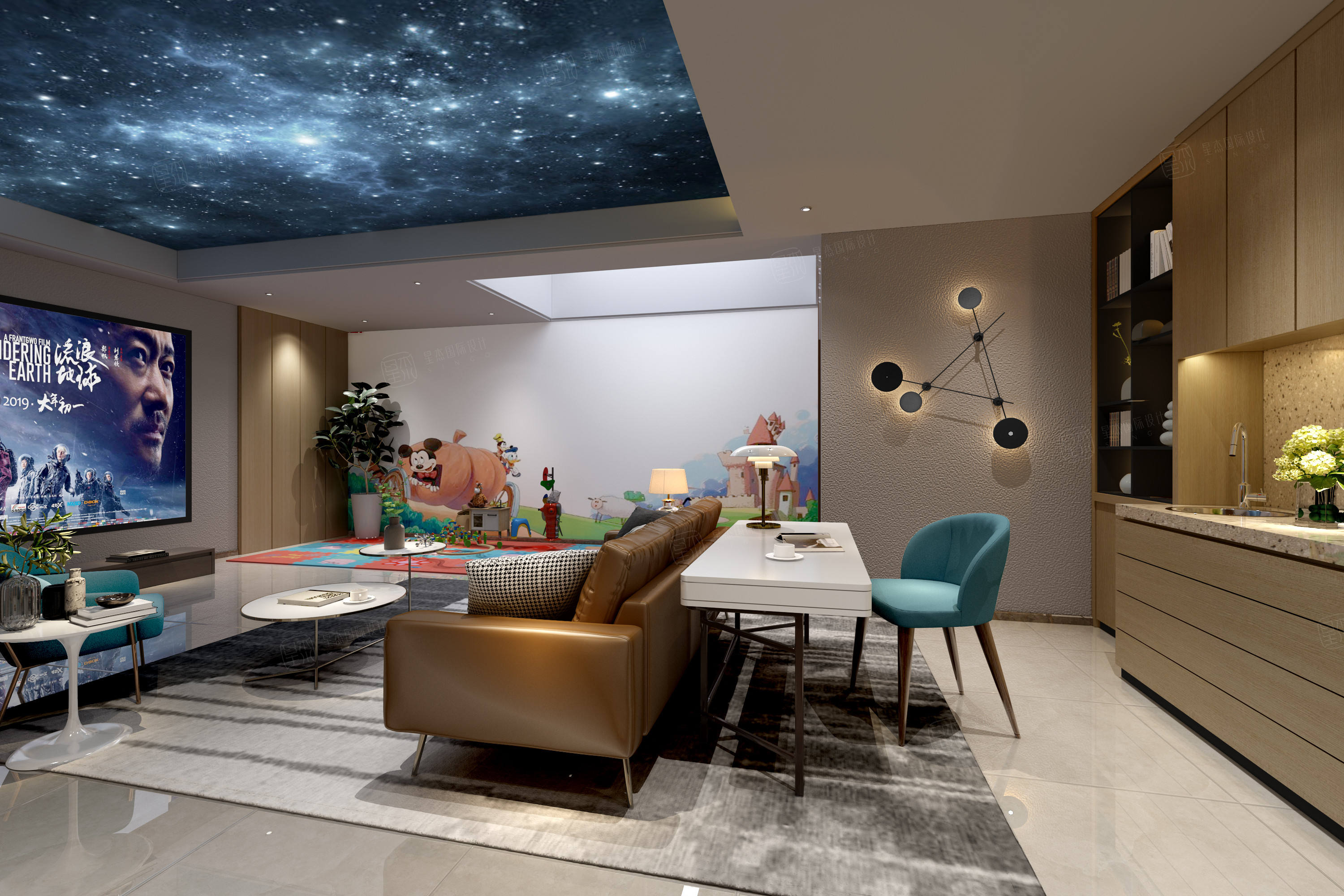 融创领馆壹号院 低奢现代装修地下室效果图