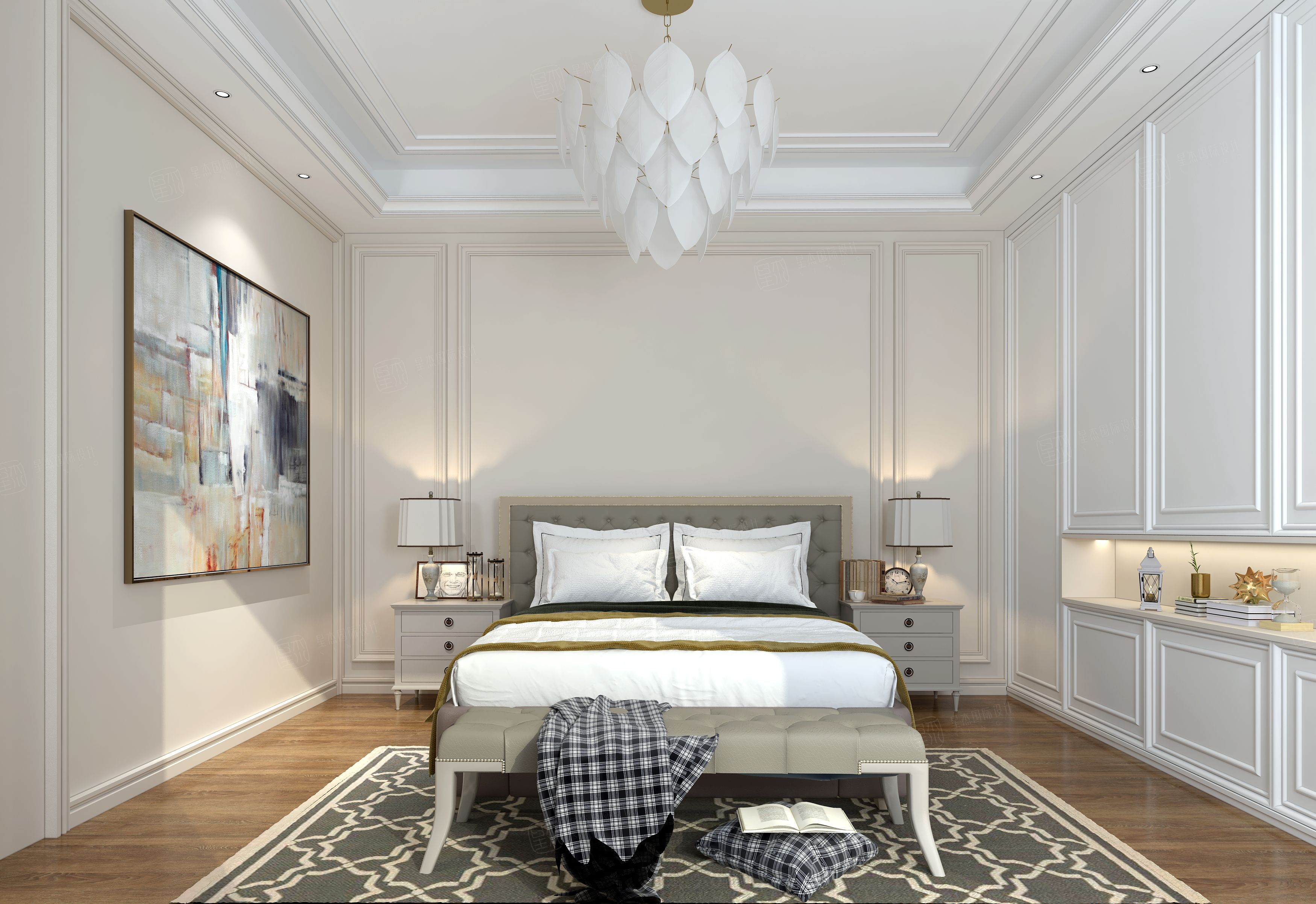 轻奢装修卧室效果图