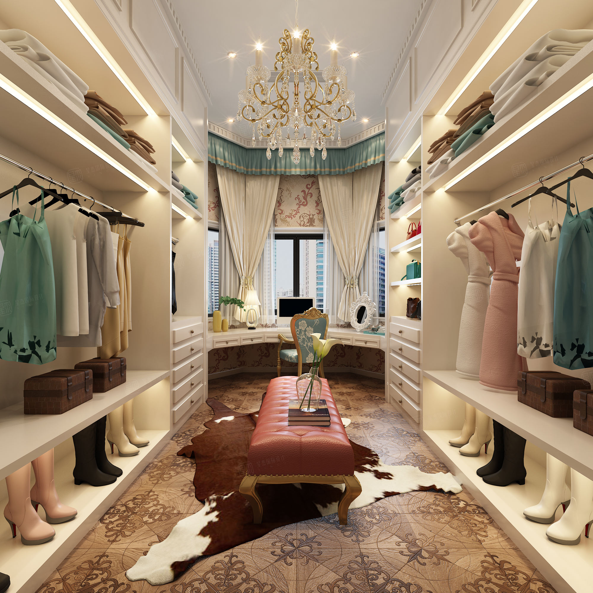 法式 装修衣帽间效果图