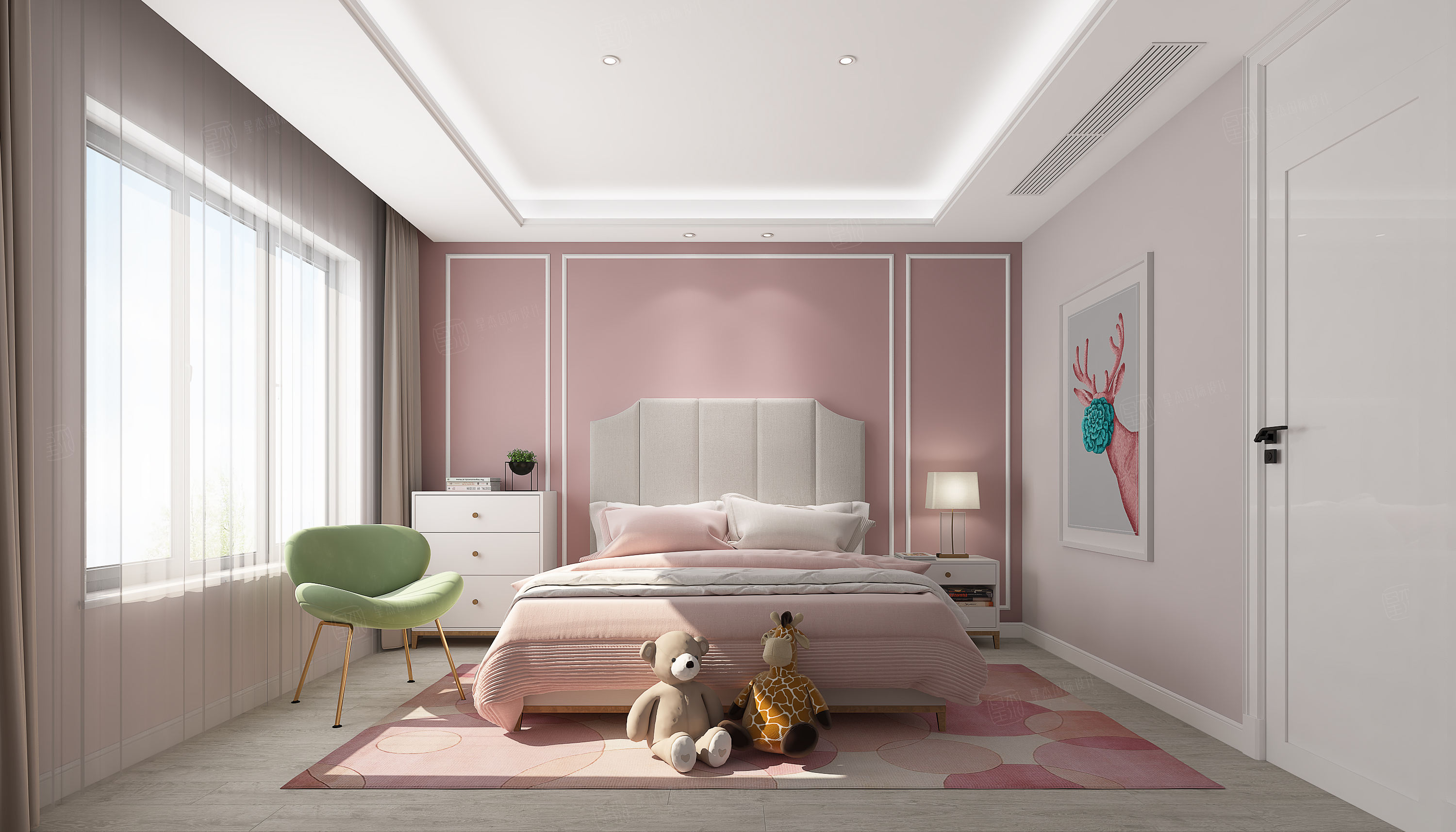 狮山原著_极致的格调装修女孩房效果图