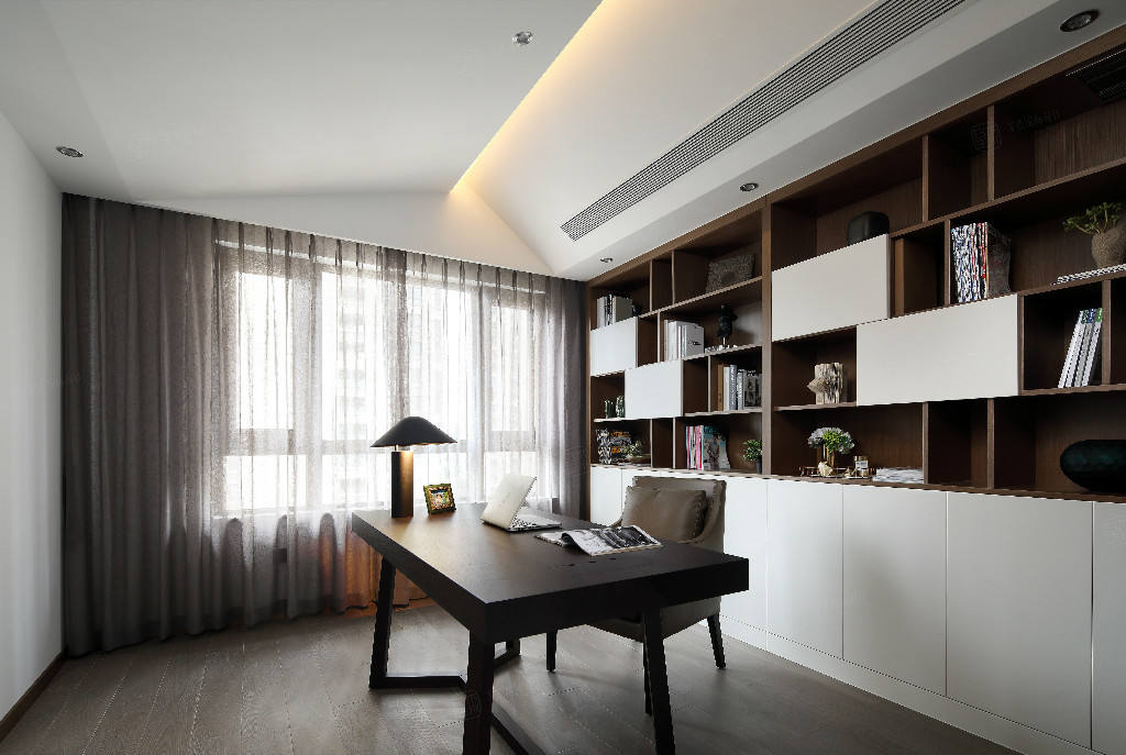 信成道-实景-现代装修书房效果图