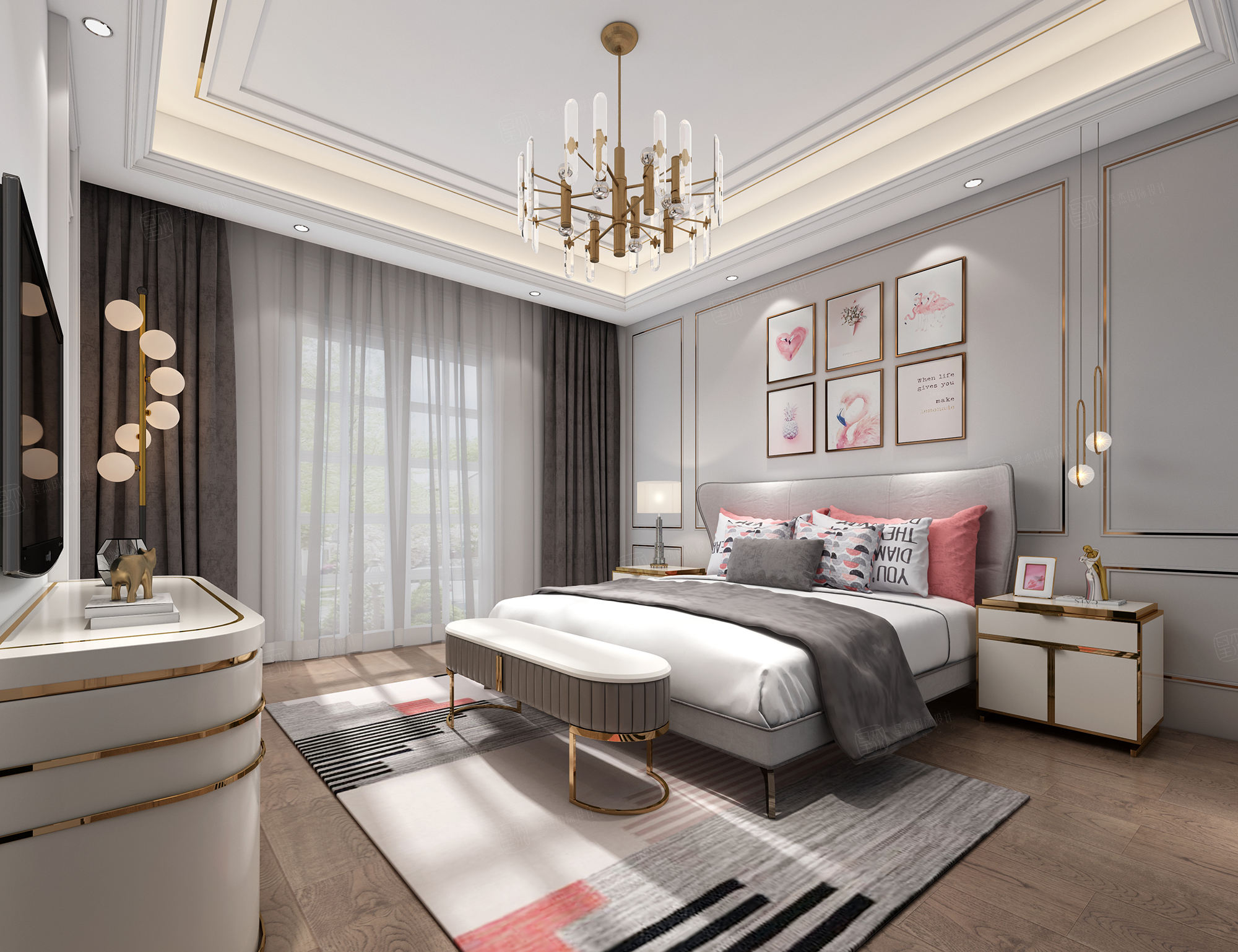 金大元_轻奢贵族简欧 装修效果图_300~500㎡ 联排别墅 别墅 装修价格