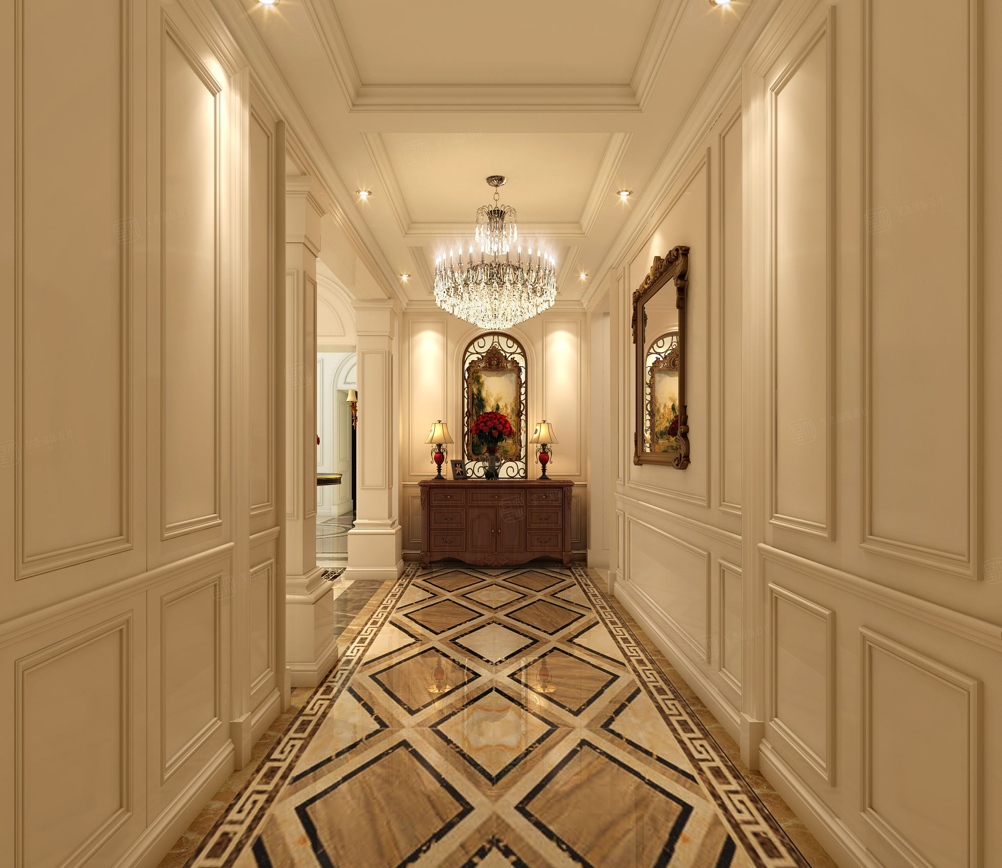 翠庭十九尊 欧式装修过道效果图