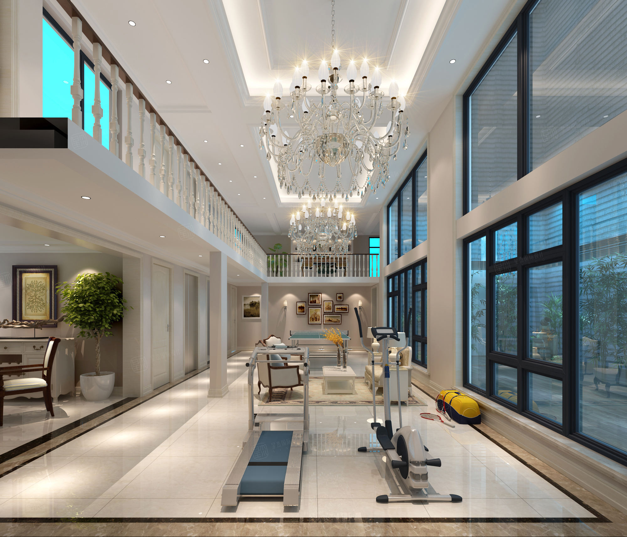 欧式装修地下室效果图