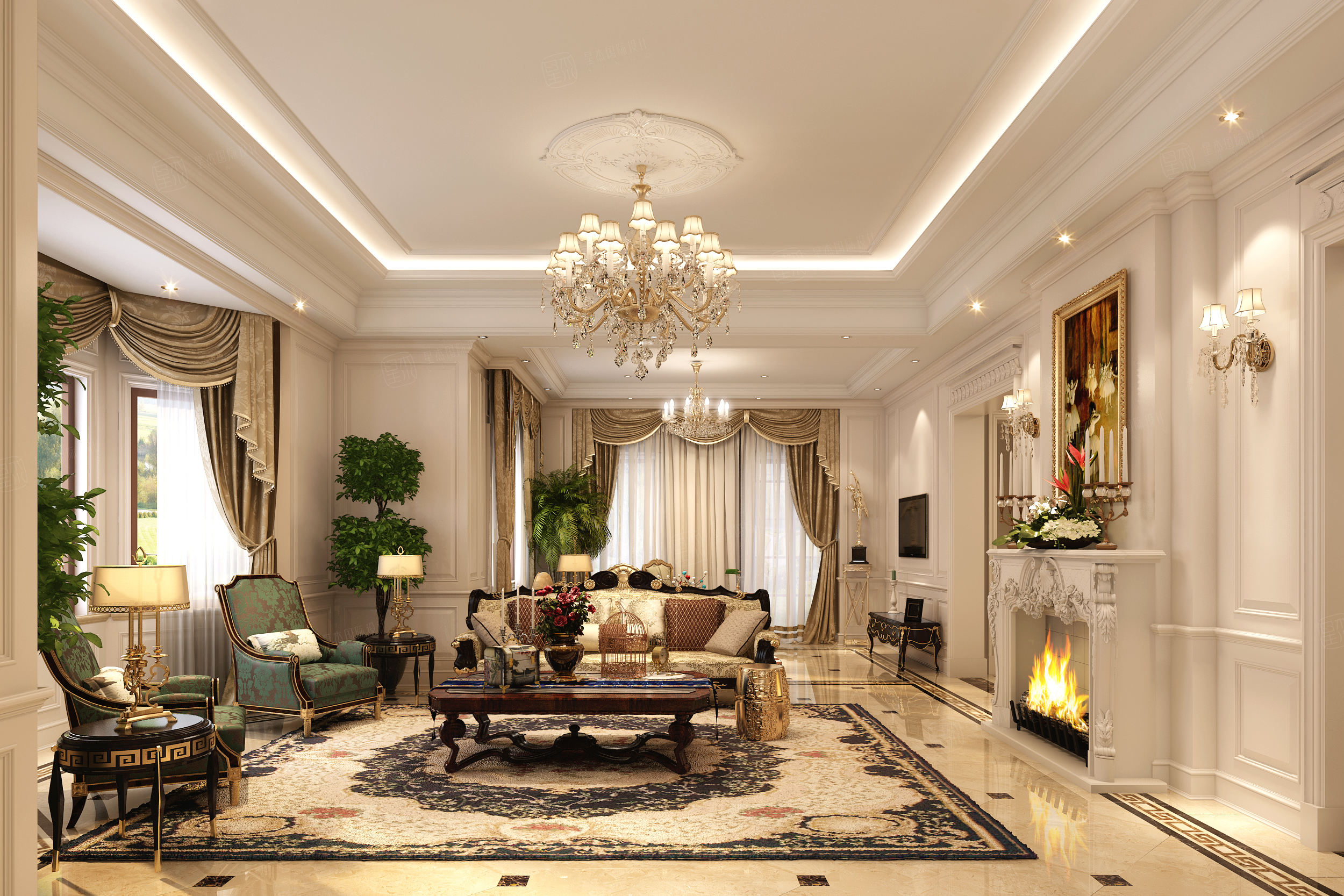 中星红庐 欧式装修客厅效果图