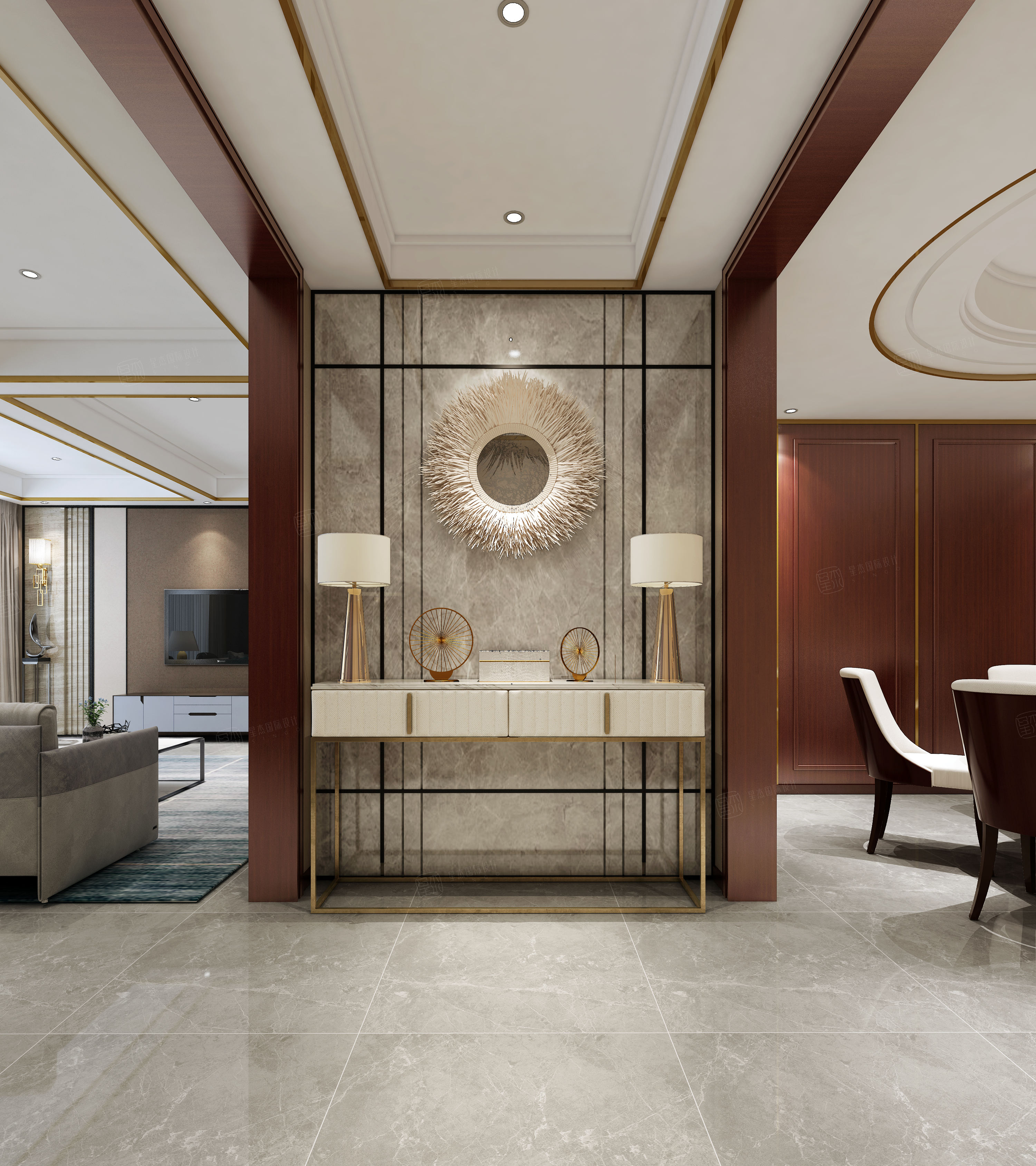 现代简约装修玄关效果图