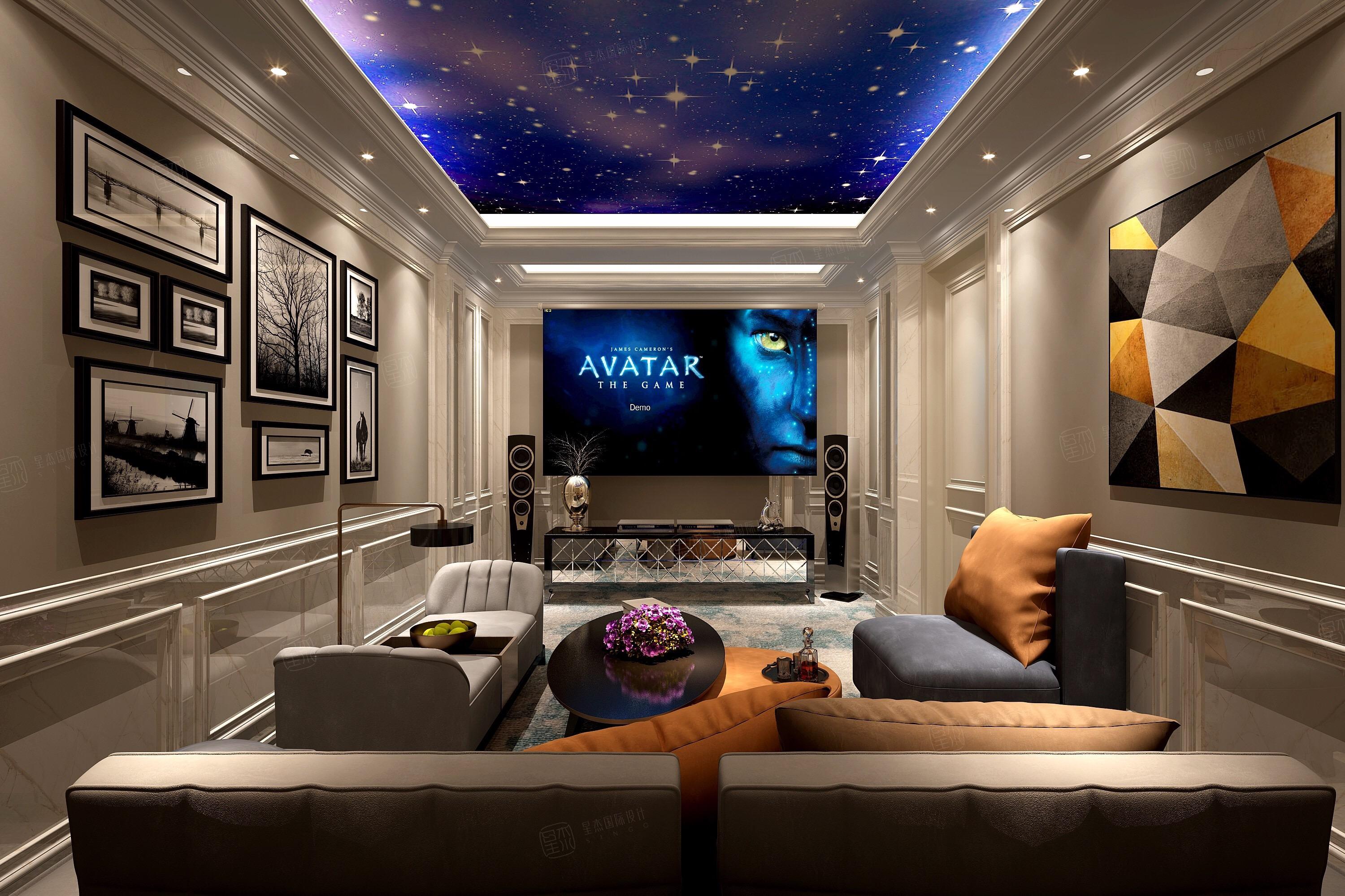 美式——景枫加州城装修影音室效果图