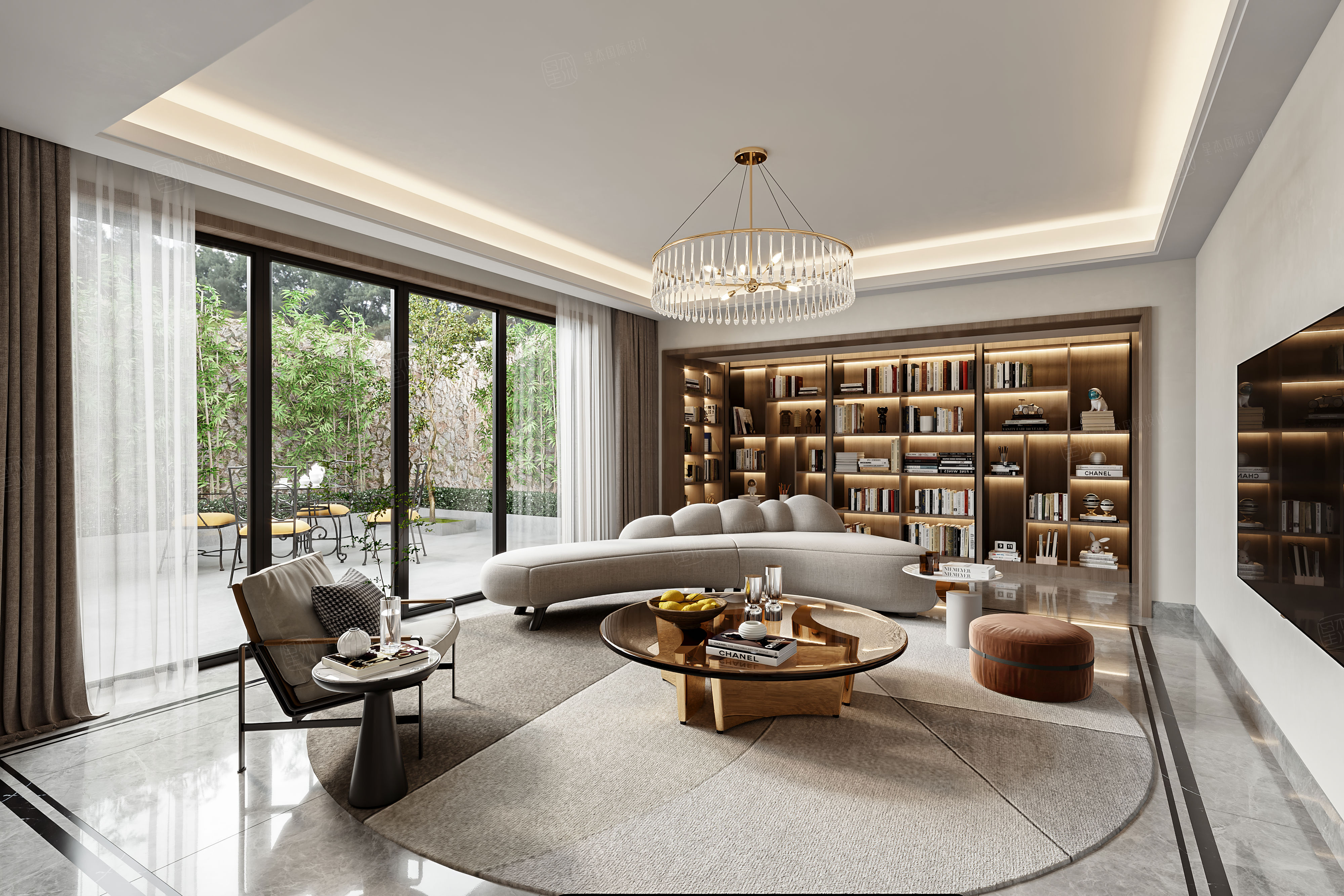 昆仑府 轻奢轻奢 装修效果图_300~500㎡ 联排别墅 别墅 装修价格费用