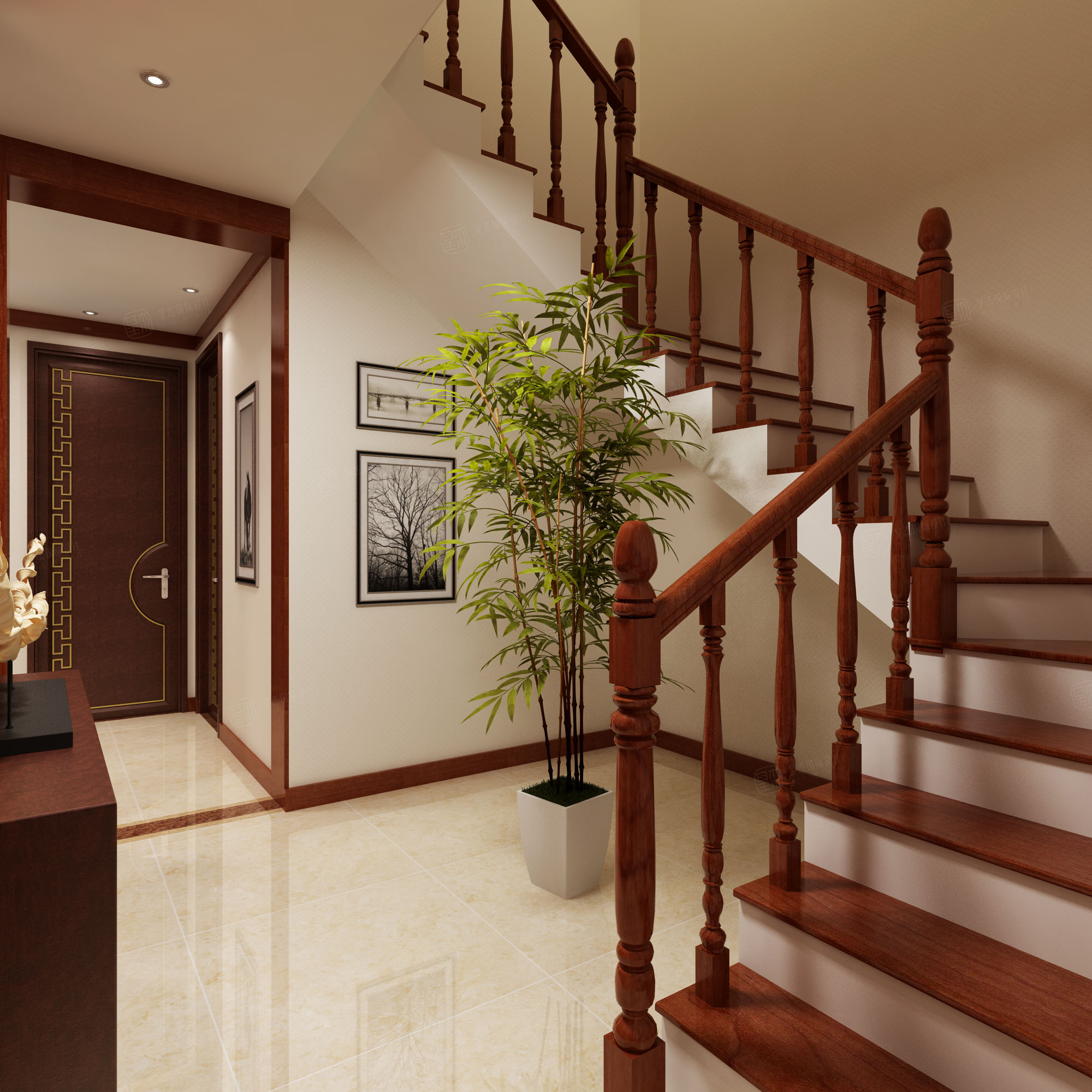 新中式装修阁楼效果图