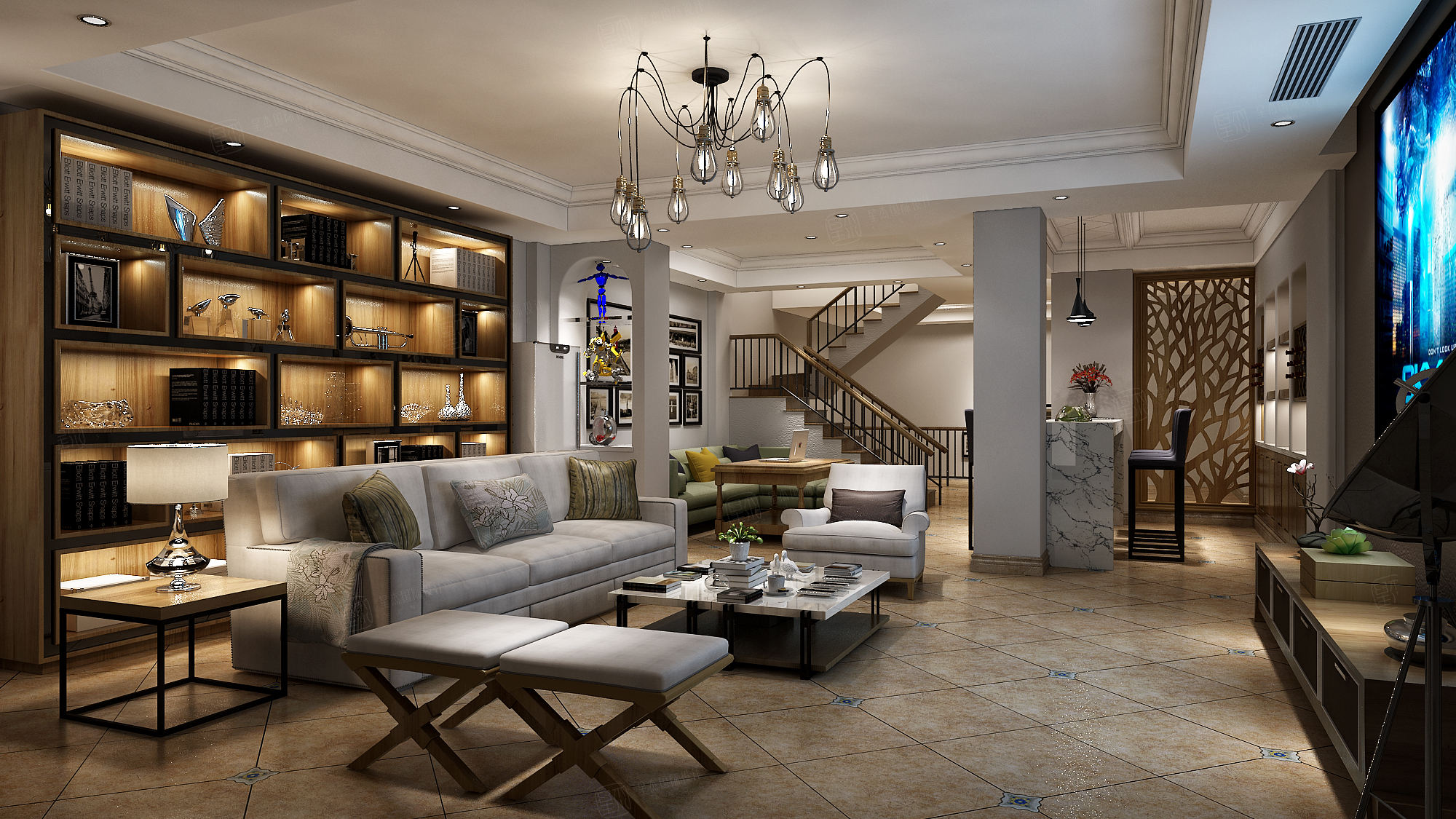 简美装修地下室效果图