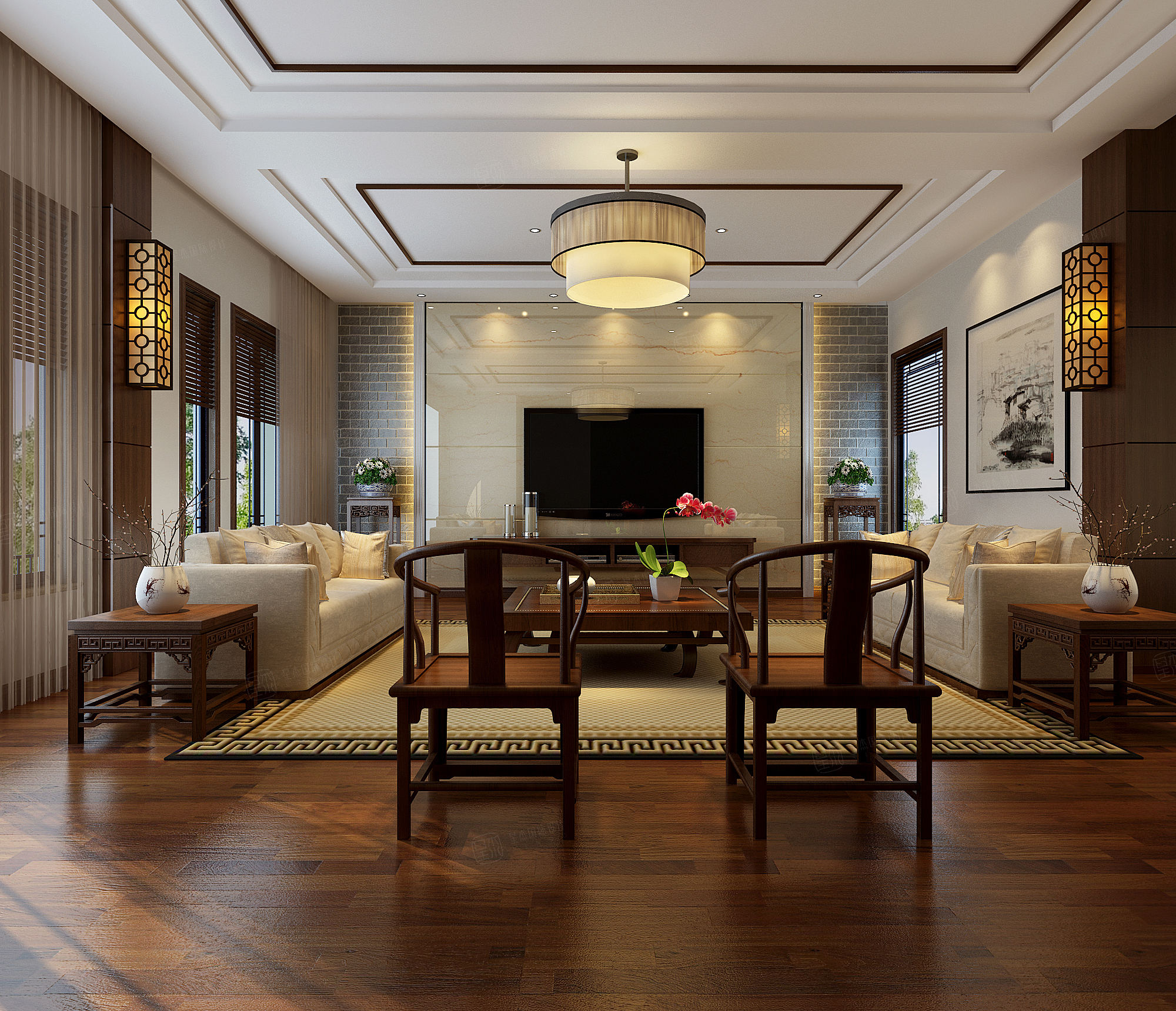 新中式装修客厅效果图