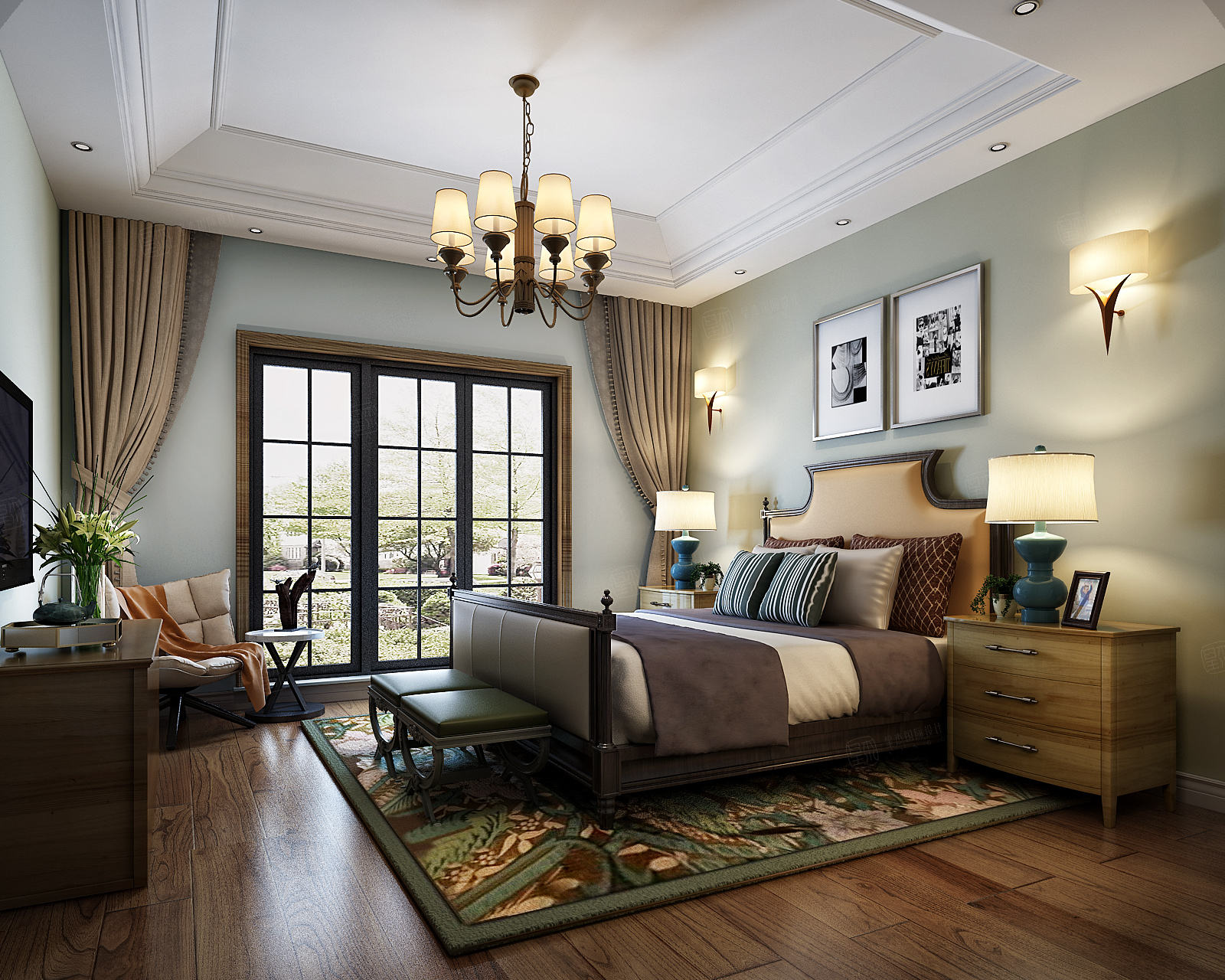 远洋鸿郡-简美装修卧室效果图