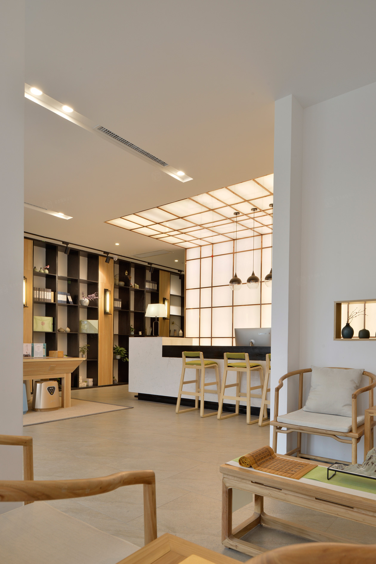 禅意中式——艾灸会所装修效果图