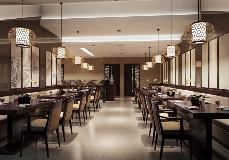 章进 工装-川师傅餐饮 新中式装修餐厅效果图