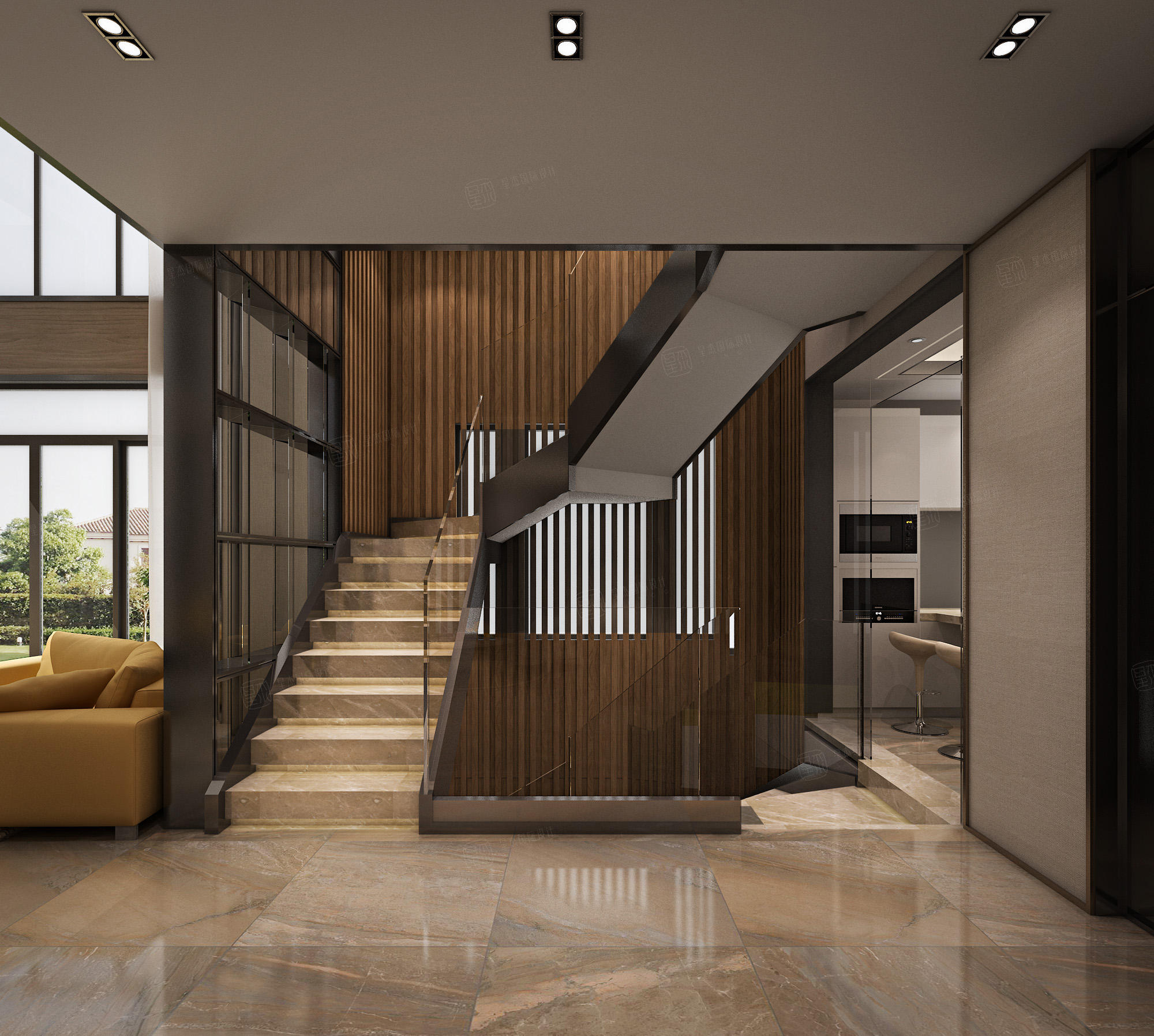 现代简约装修楼梯效果图