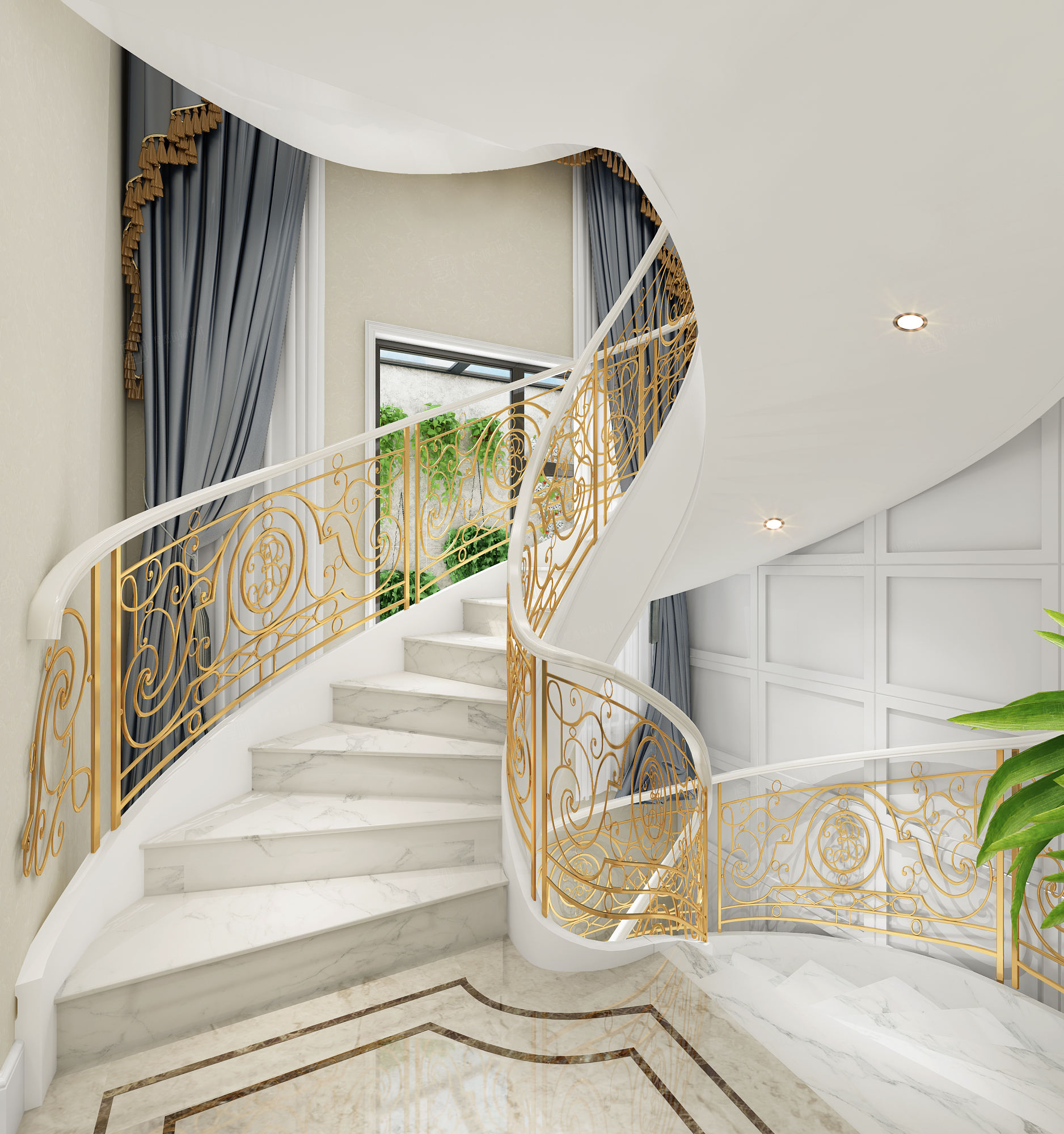 法式 装修楼梯效果图