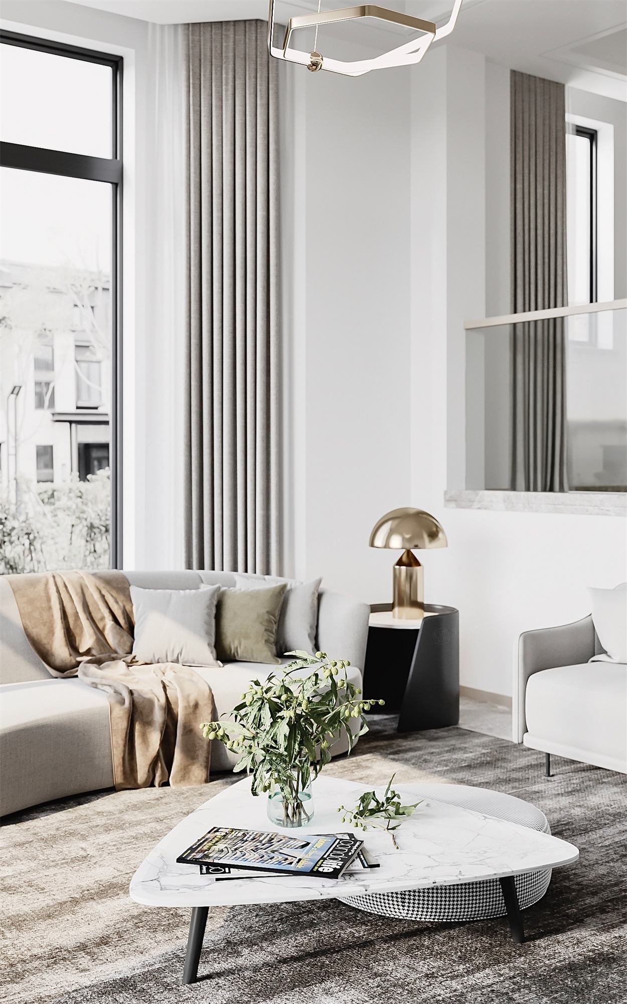 完整楼盘软装效果图-联排别墅现代简约,轻奢装修价格-星杰别墅软装