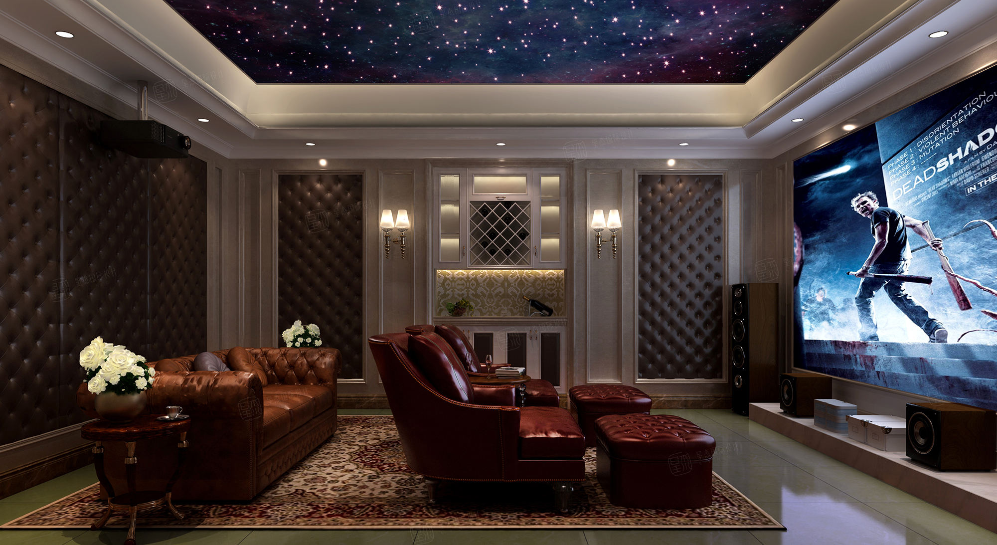 欧式装修影音室效果图