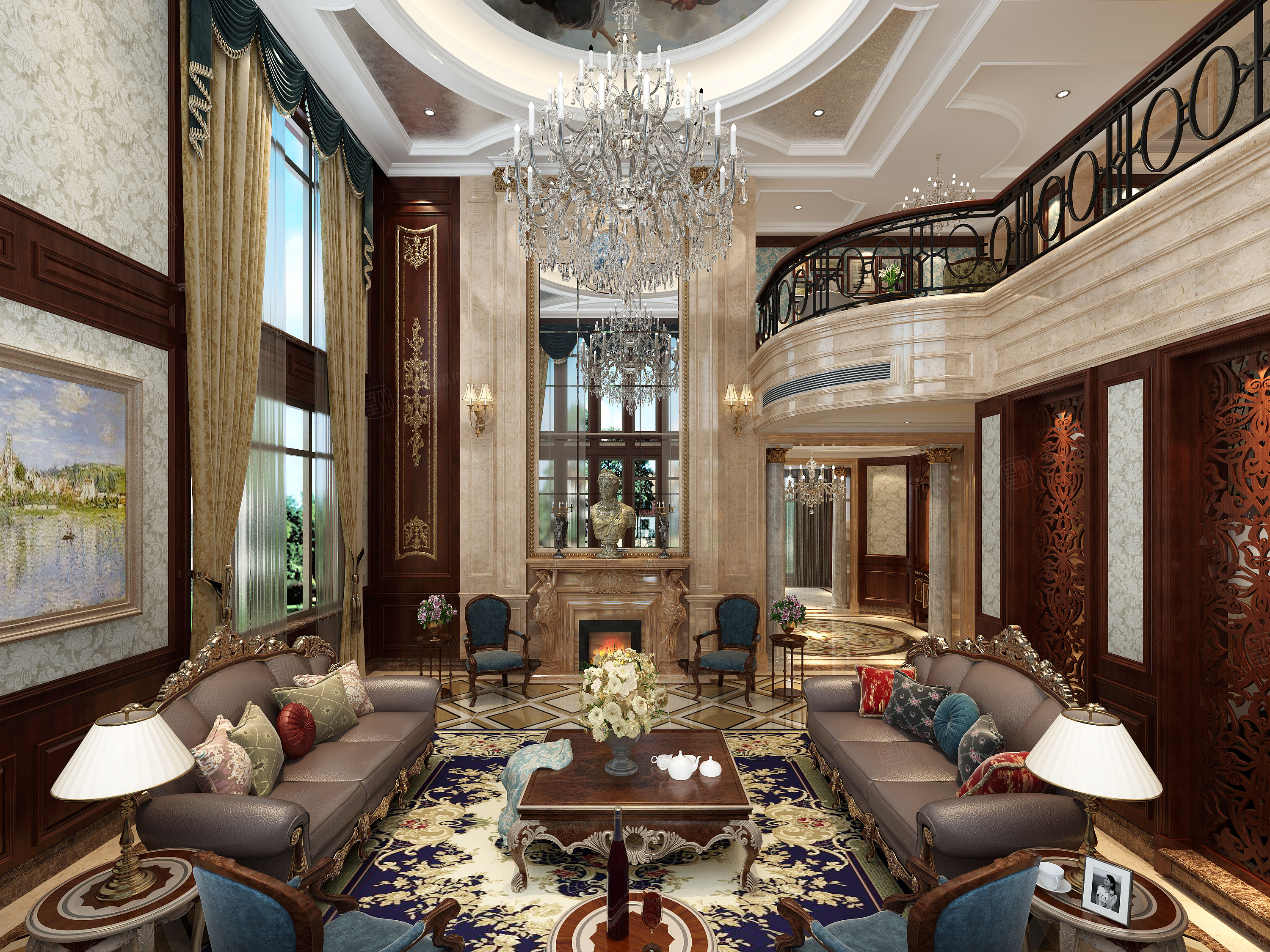 欧式装修客厅效果图