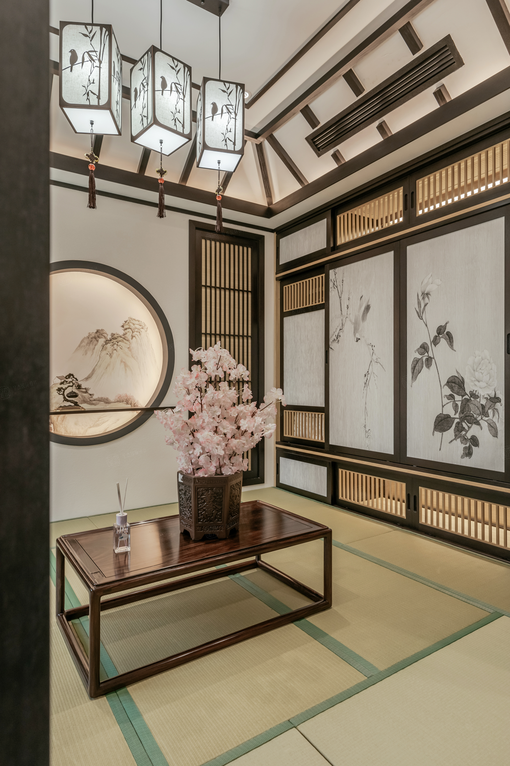 现代园墅 | 400㎡ | 新中式装修禅修室效果图